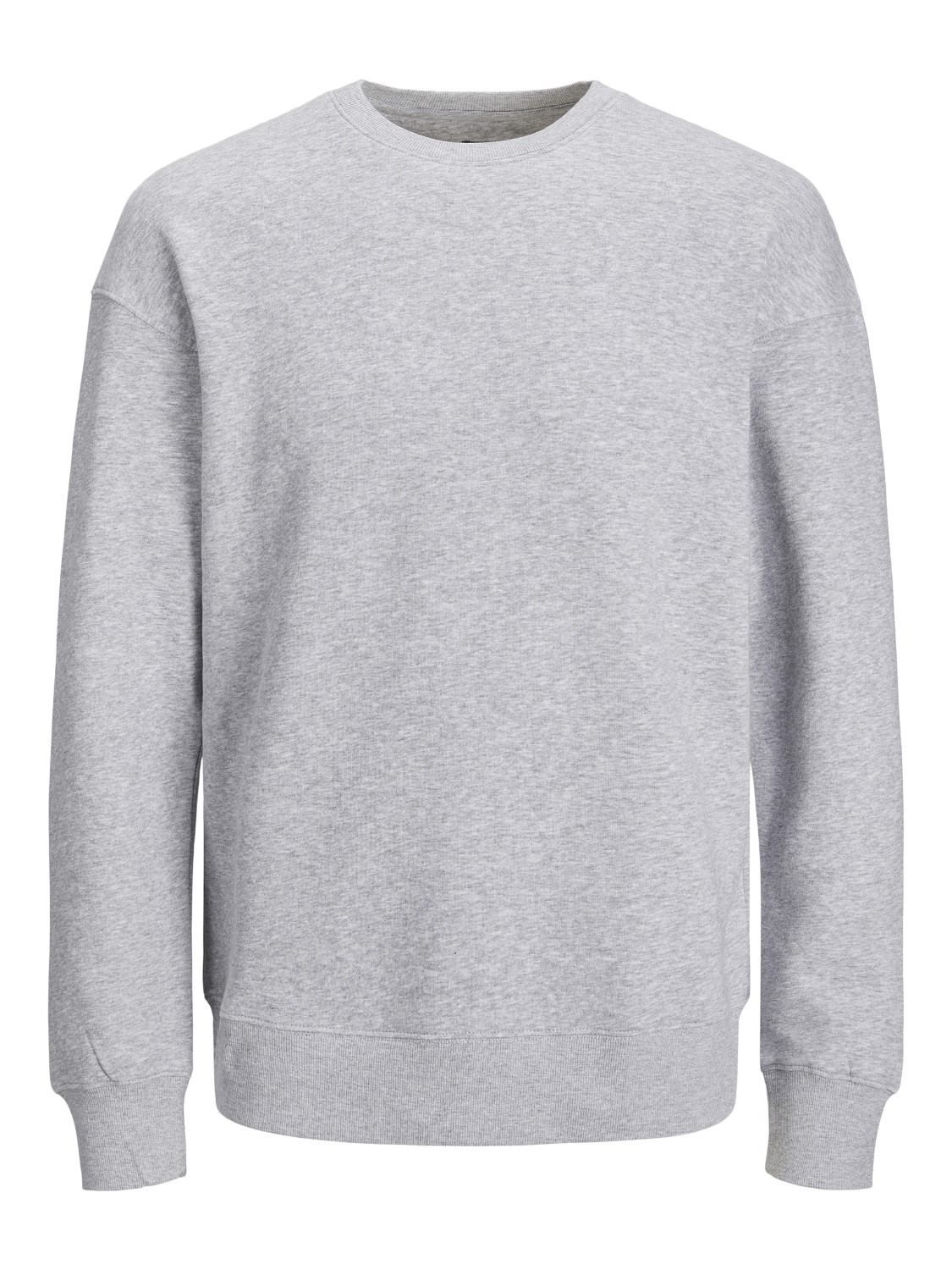 JACK & JONES Star basic sweat crew neck regular fit, heren sweatshirt katoenmengsel met O-hals, lichtgrijs melange