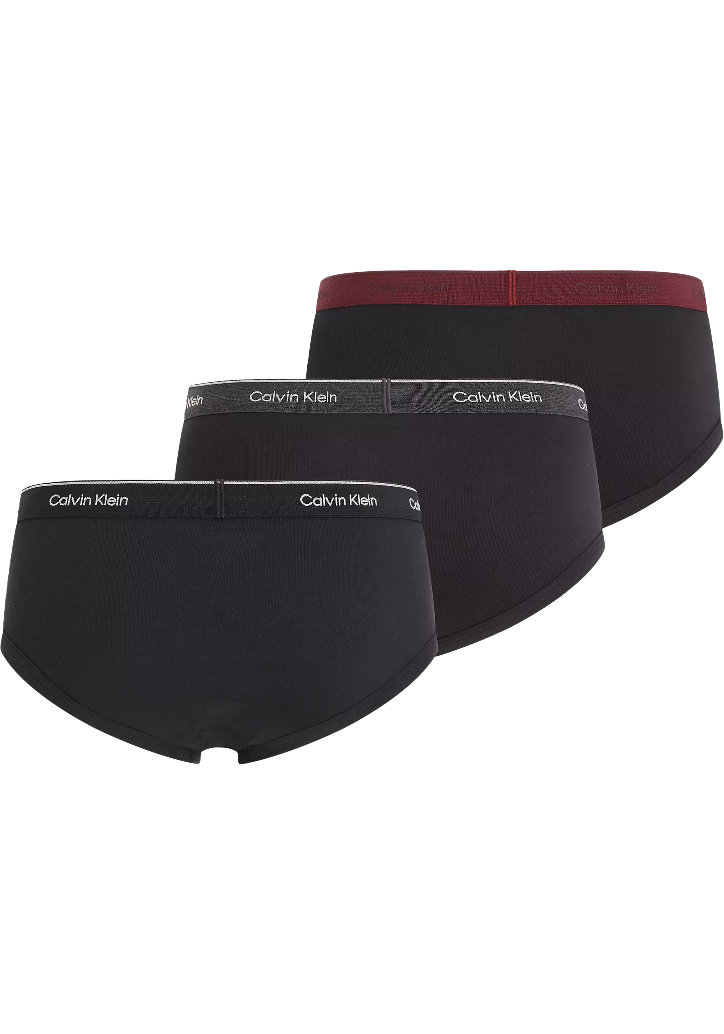 Calvin Klein Hipster Briefs (3-pack), heren slips, zwart met gekleurde tailleband