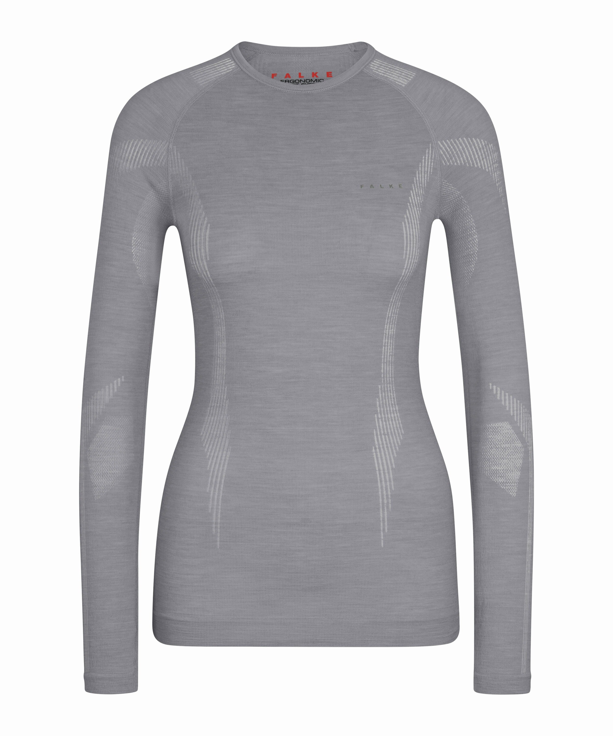 FALKE dames lange mouw shirt Wool-Tech, thermoshirt, grijs (grey-heather)