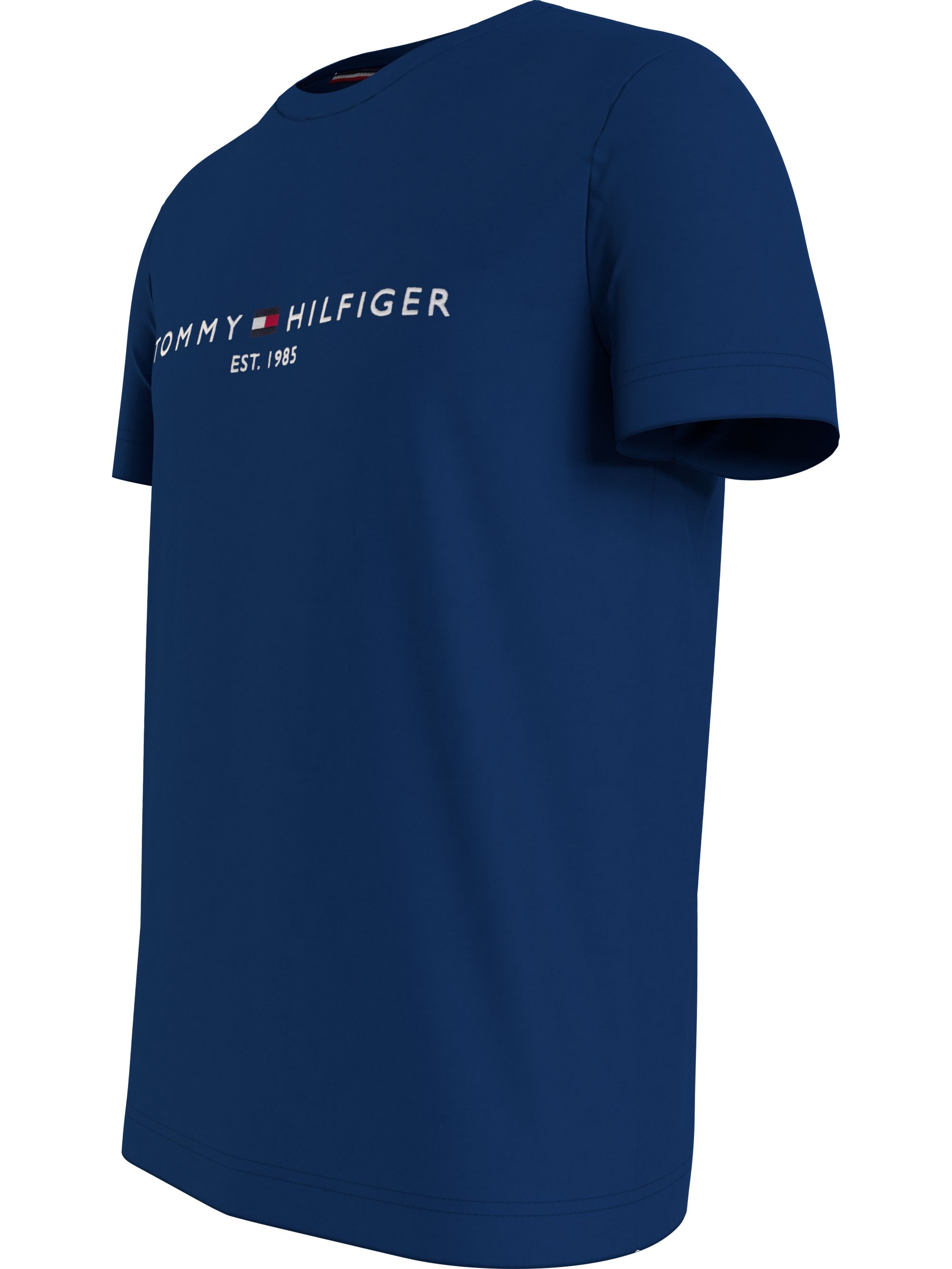 Tommy Hilfiger Tommy Logo Tee, heren T-shirt korte mouw O-hals, donker kobaltblauw