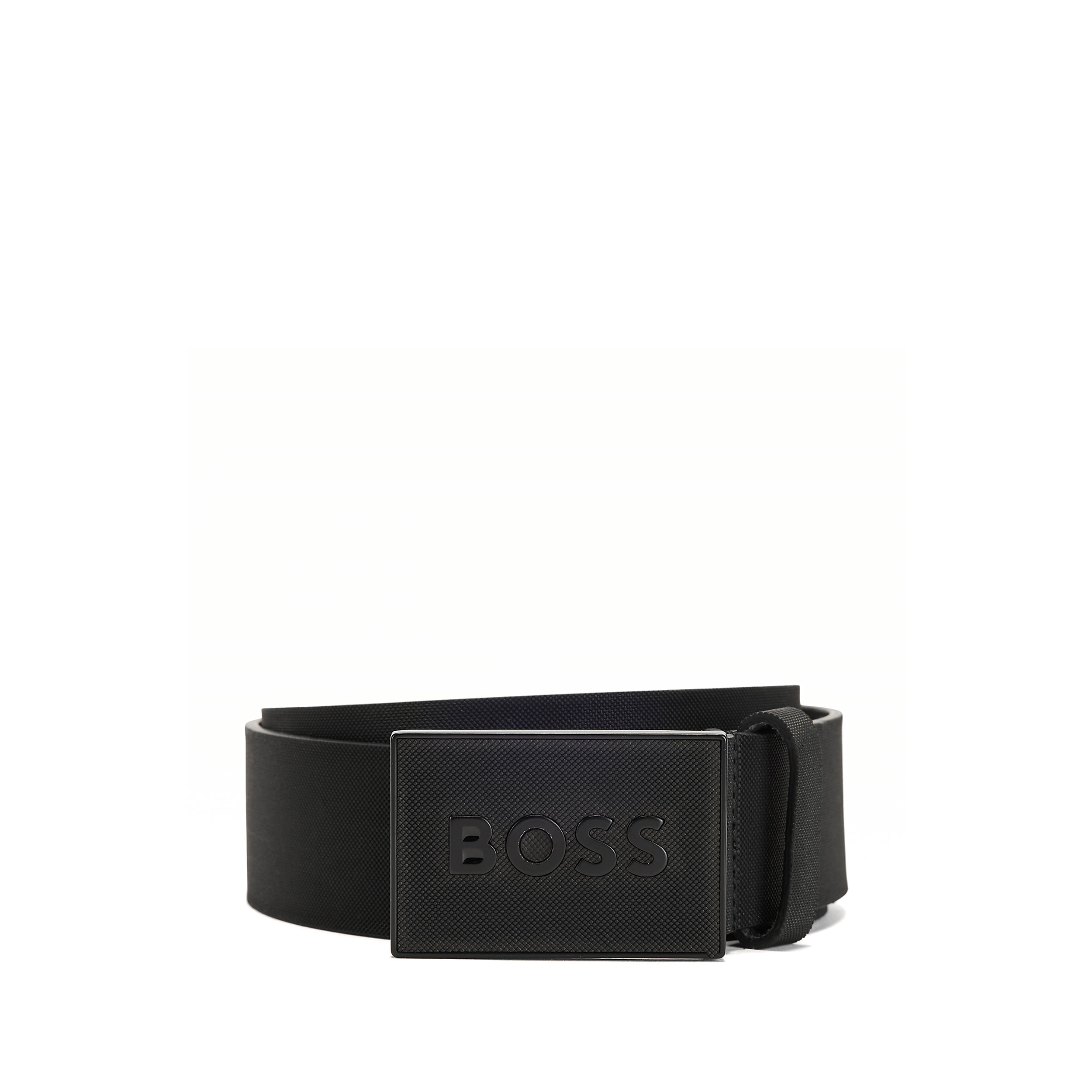 BOSS leren heren riem, zwart