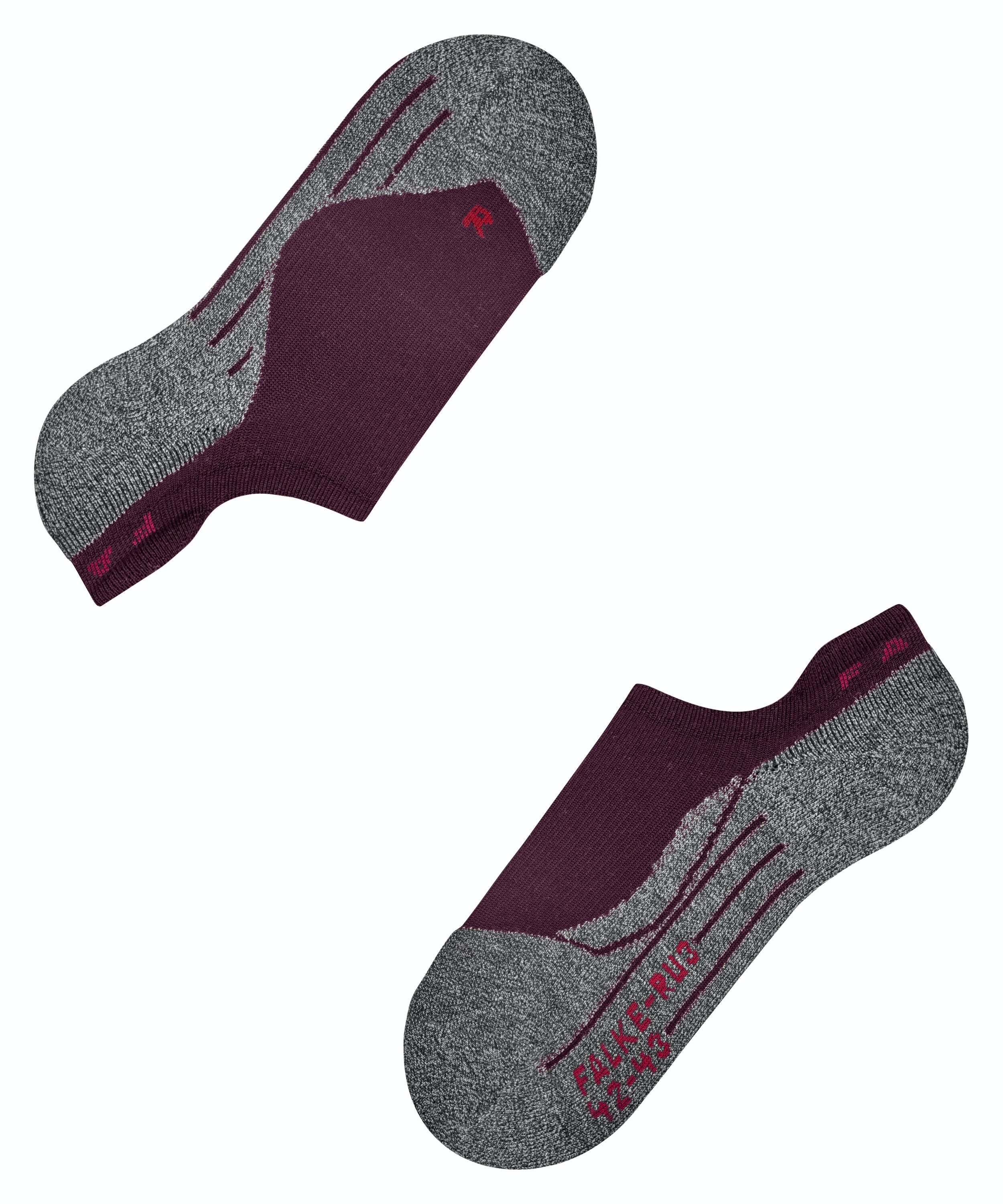 FALKE RU3 Comfort Invisible dames running kousenvoetjes, paars (dark mauve)