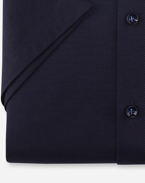 OLYMP 24/7 No. 6 Six super slim fit overhemd, korte mouw, tricot, marineblauw