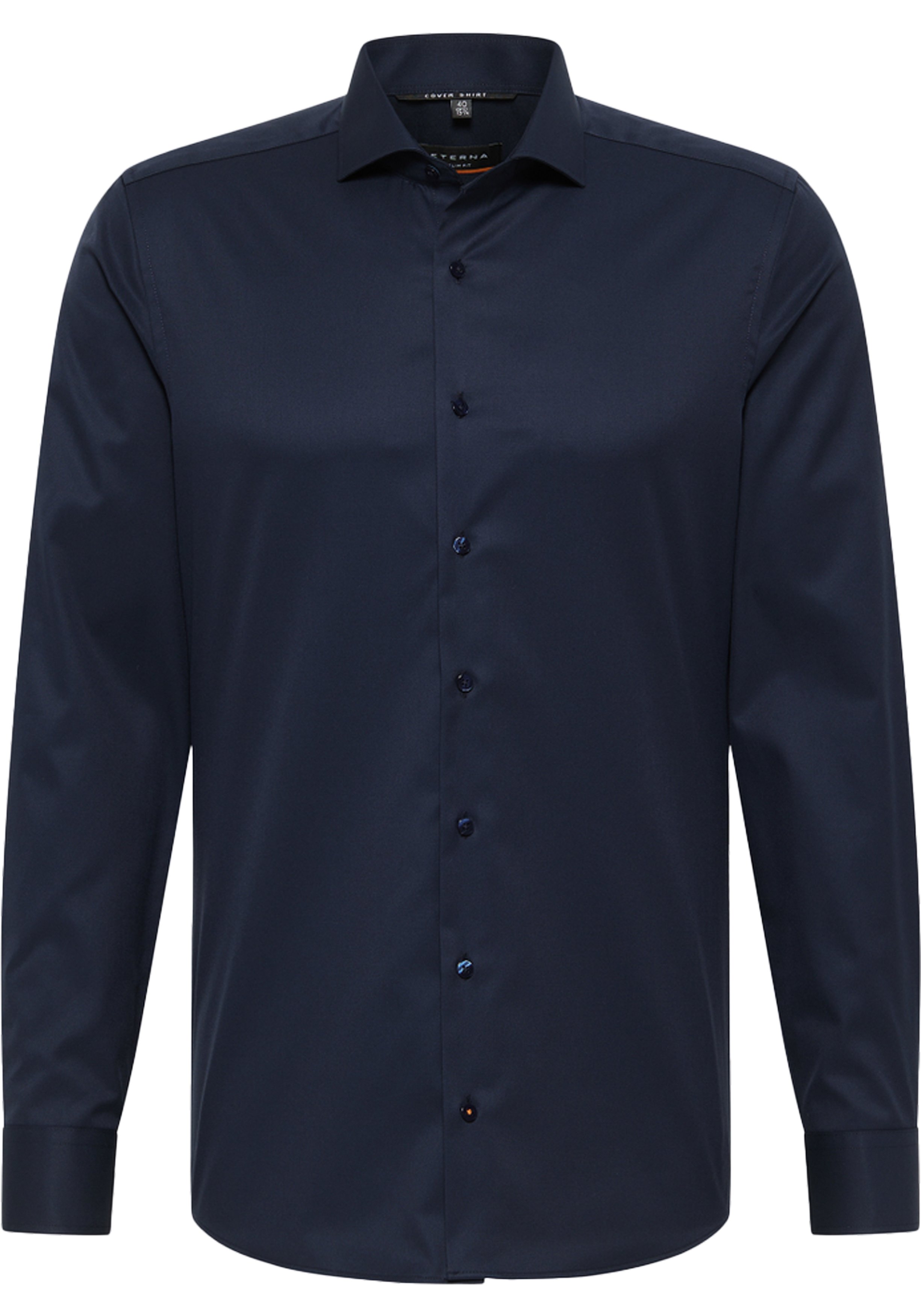 ETERNA slim fit overhemd, twill, donkerblauw