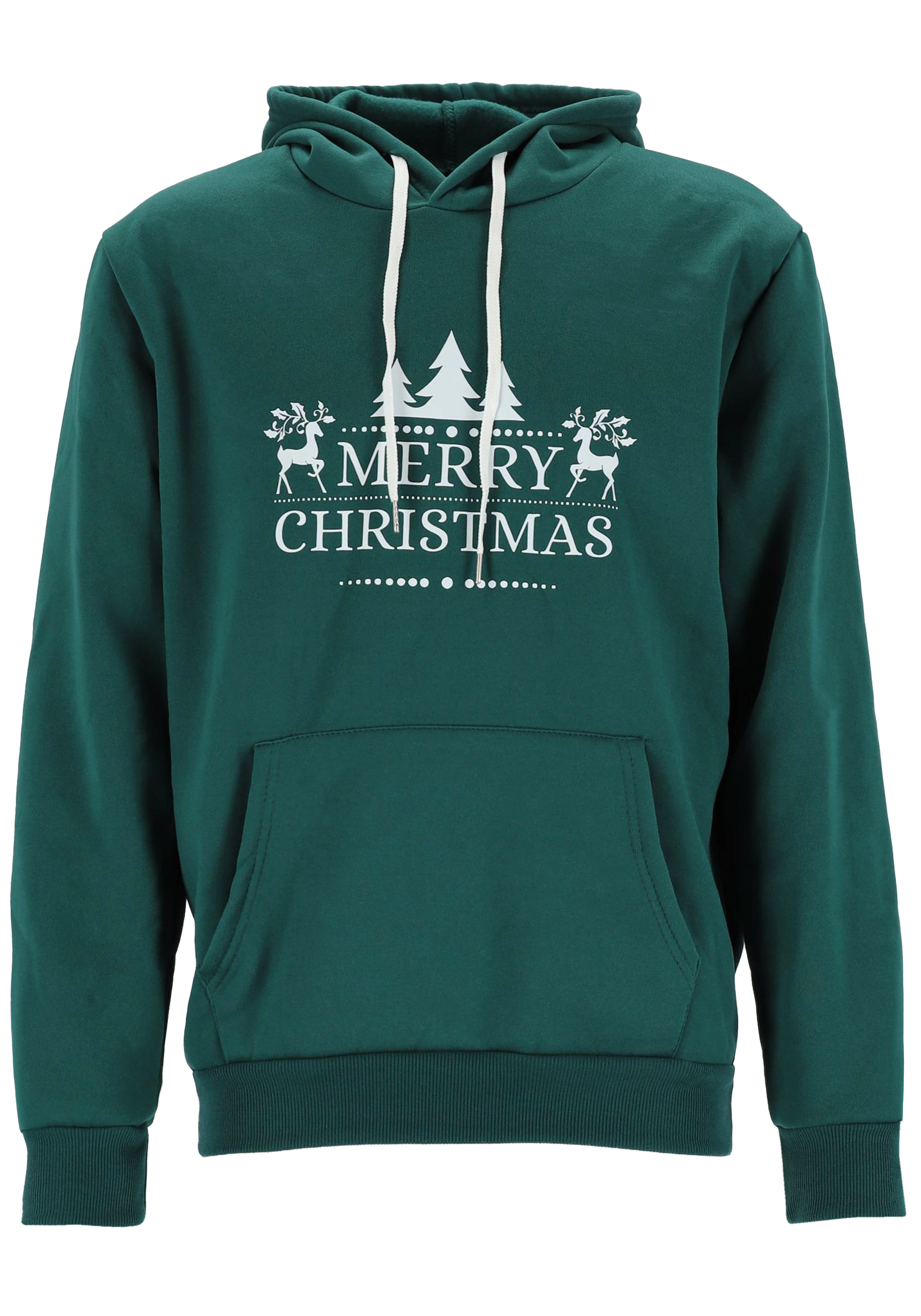 Kersttrui unisex hoodie, sweatshirt met capuchon, groen