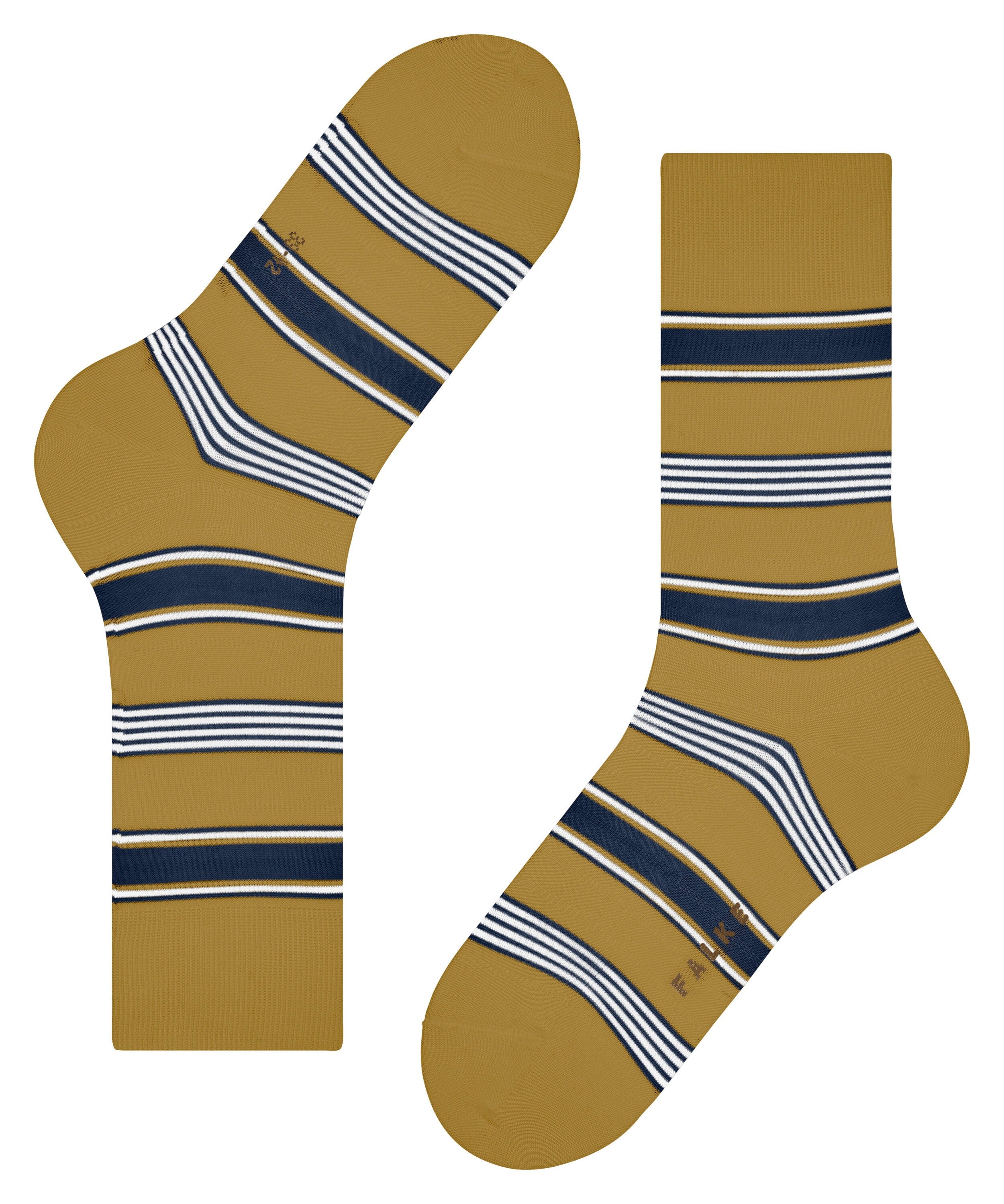 FALKE Marina Stripe herensokken, licht olijfgroen (brass)