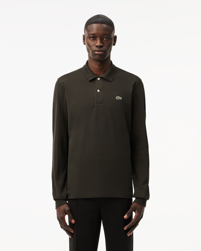 Lacoste Classic Fit polo lange mouw, diep donkergroen