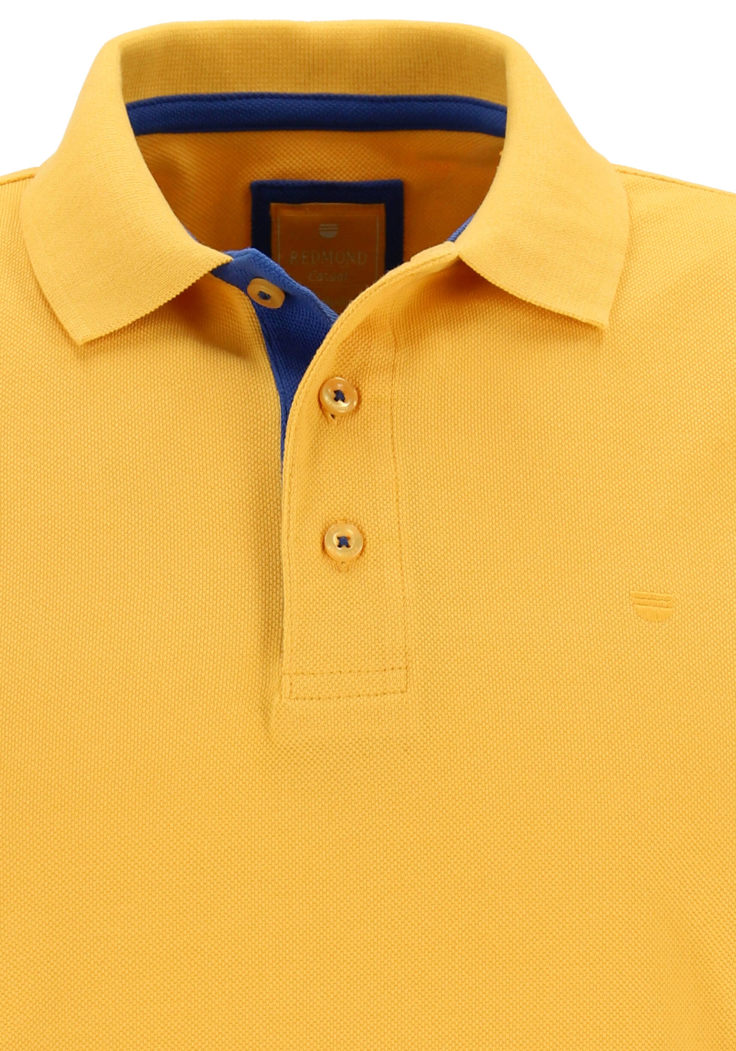 Redmond modern fit poloshirt, geel (blauw contrast)