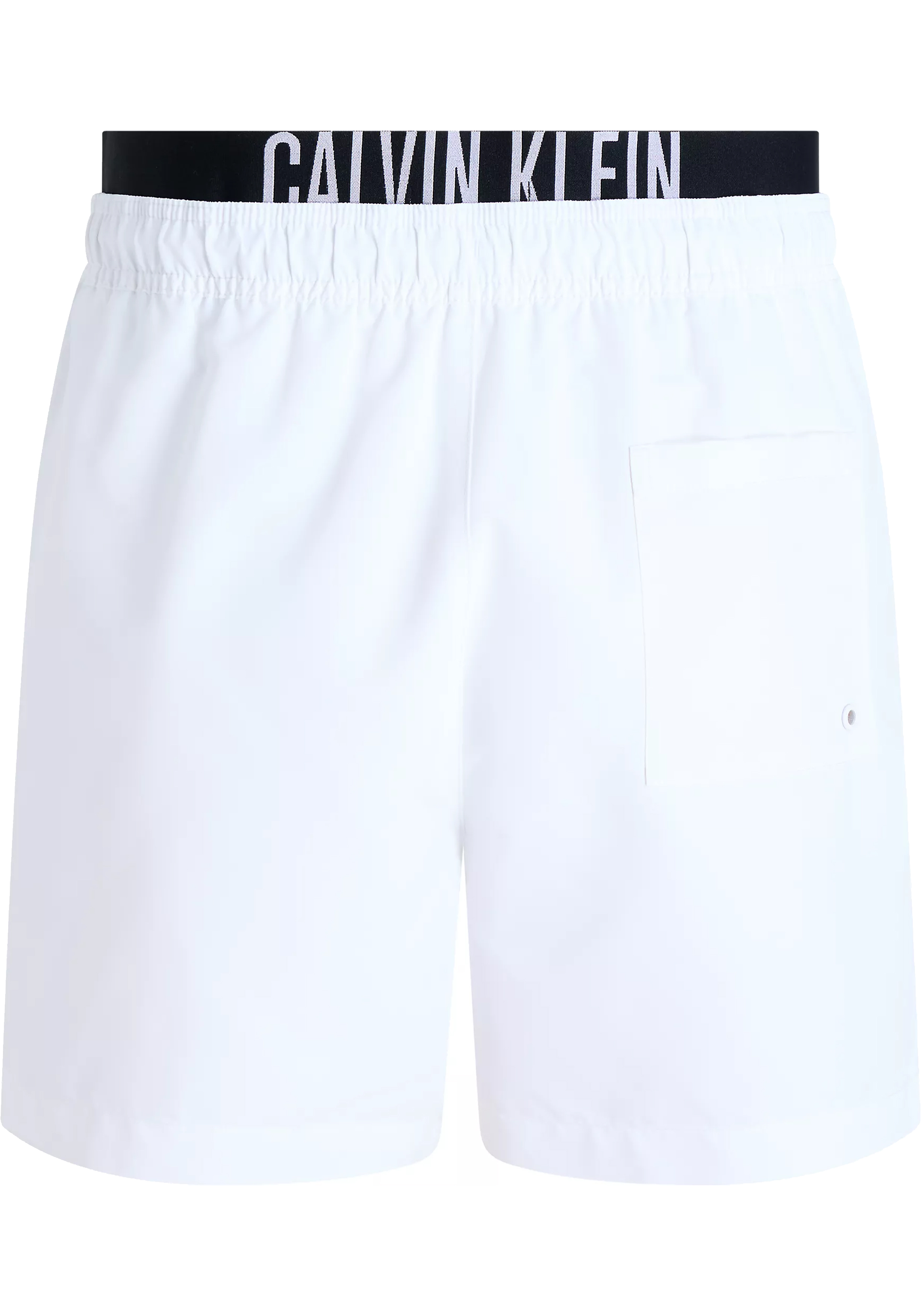 Calvin Klein Medium Drawstring Double Waistband swimshort, heren zwembroek, wit