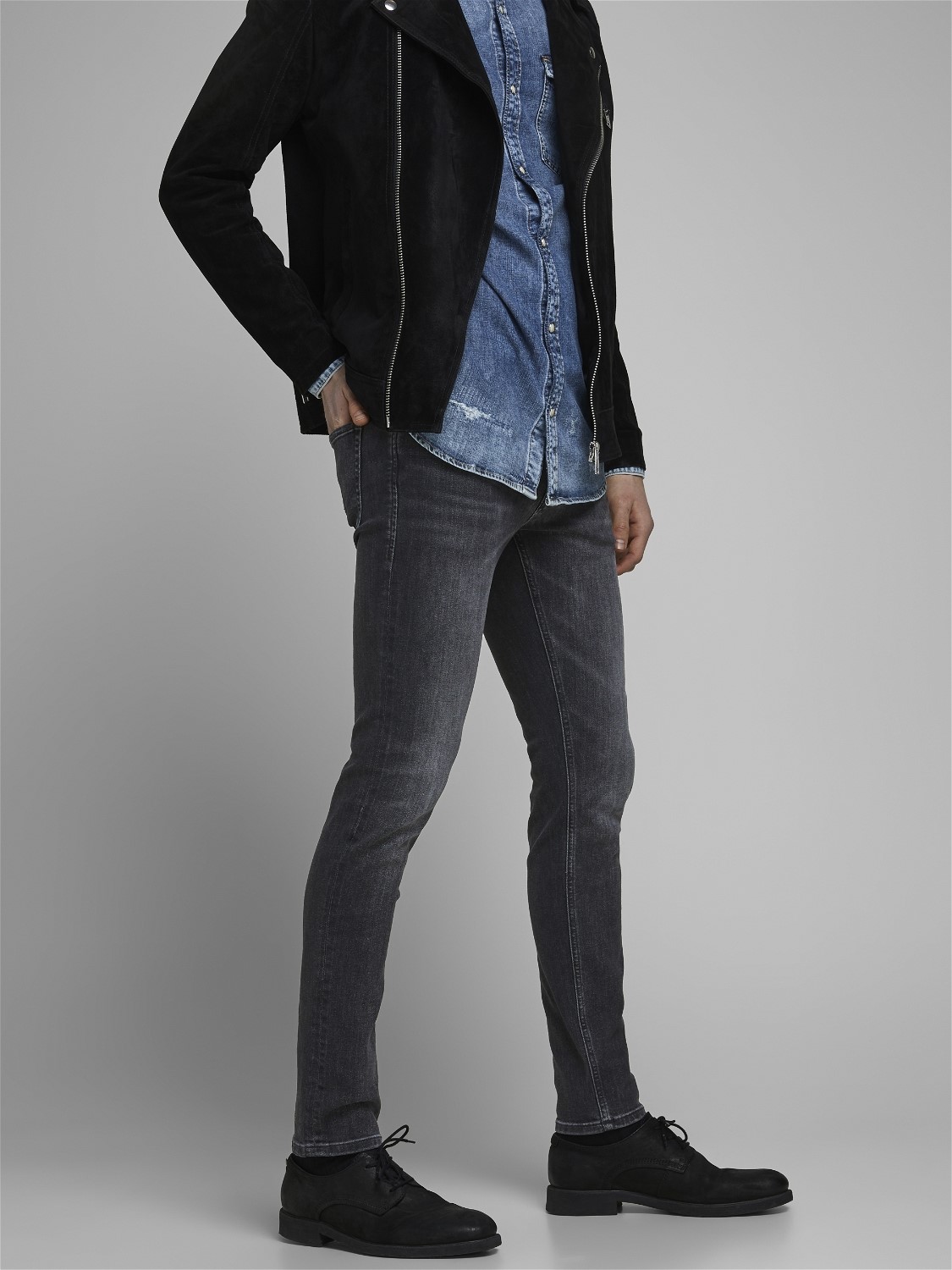 JACK & JONES Glenn Original loose fit, heren jeans, zwart denim