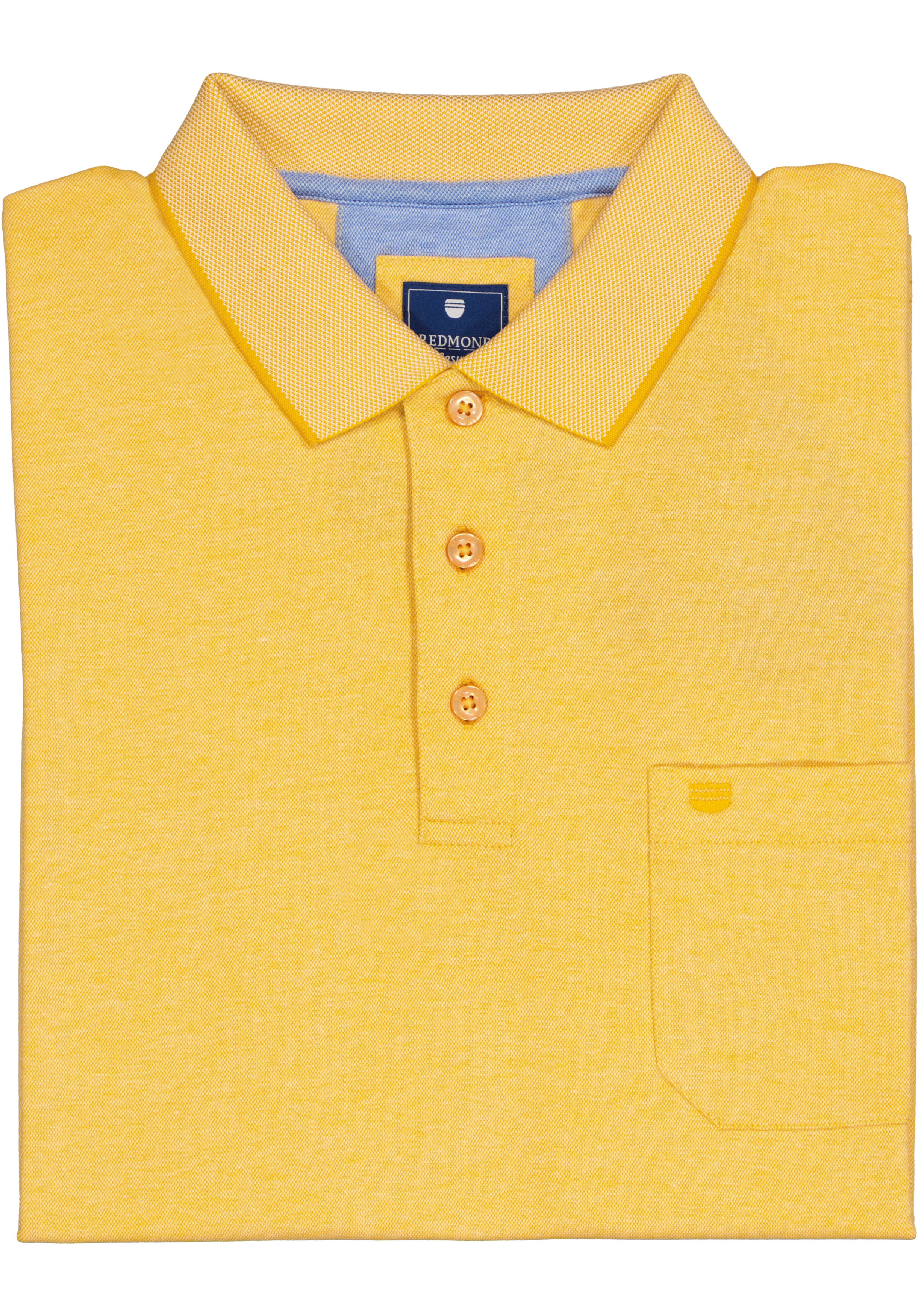 Redmond regular fit poloshirt, geel melange