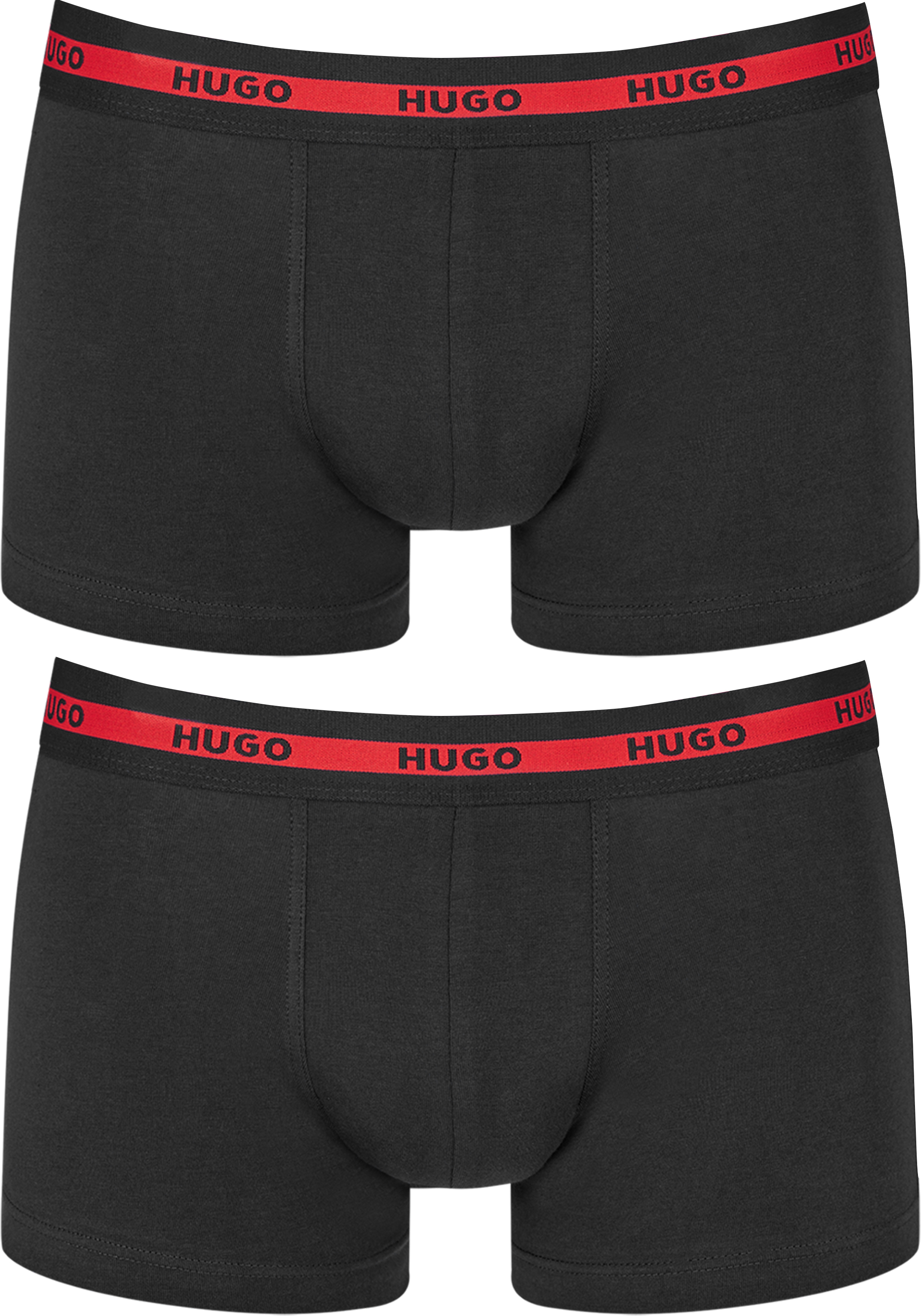 HUGO trunks (2-pack), heren boxers kort, zwart