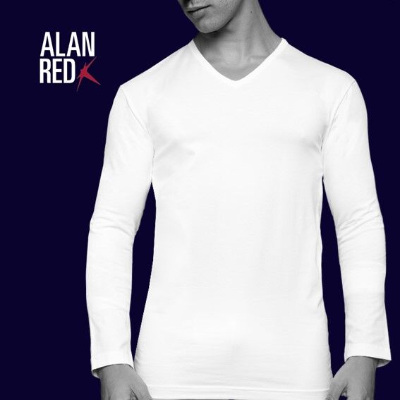 ALAN RED T-shirt Oslo (1-pack), V-hals lange mouw stretch, blauw