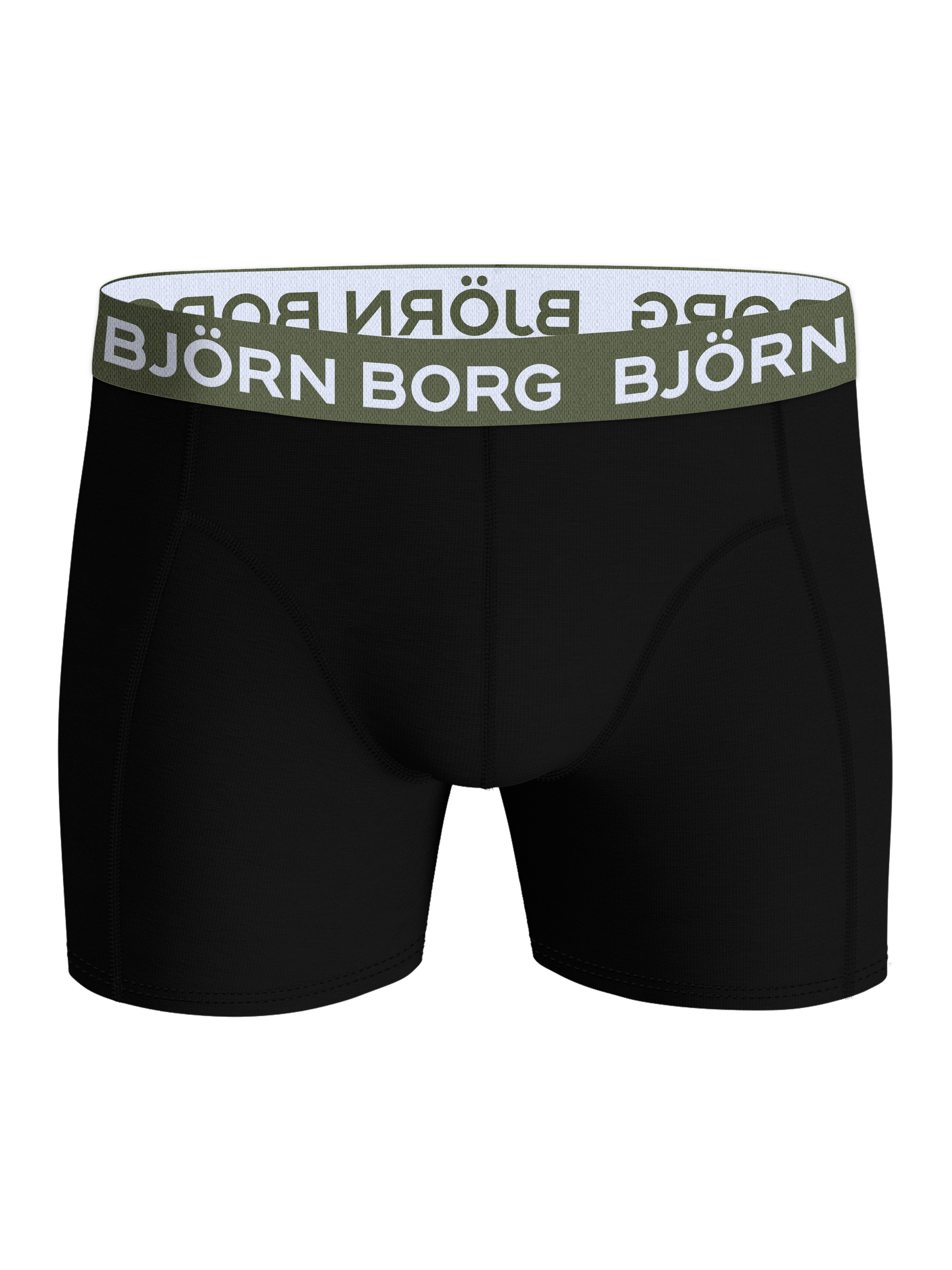 Bjorn Borg Cotton Stretch boxers, heren boxers normale lengte (7-pack), zwart met gekleurde tailleband