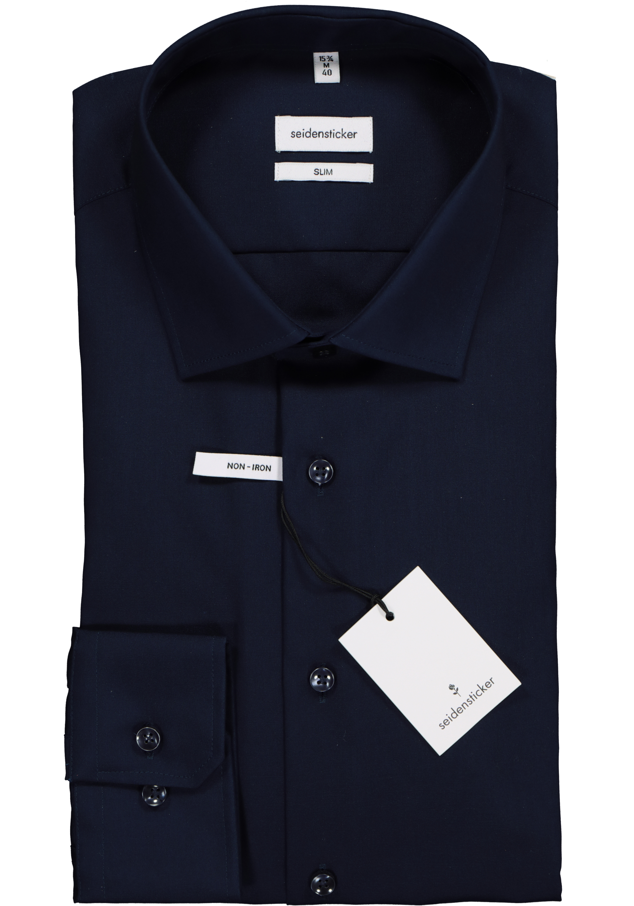 Seidensticker slim fit overhemd, donkerblauw