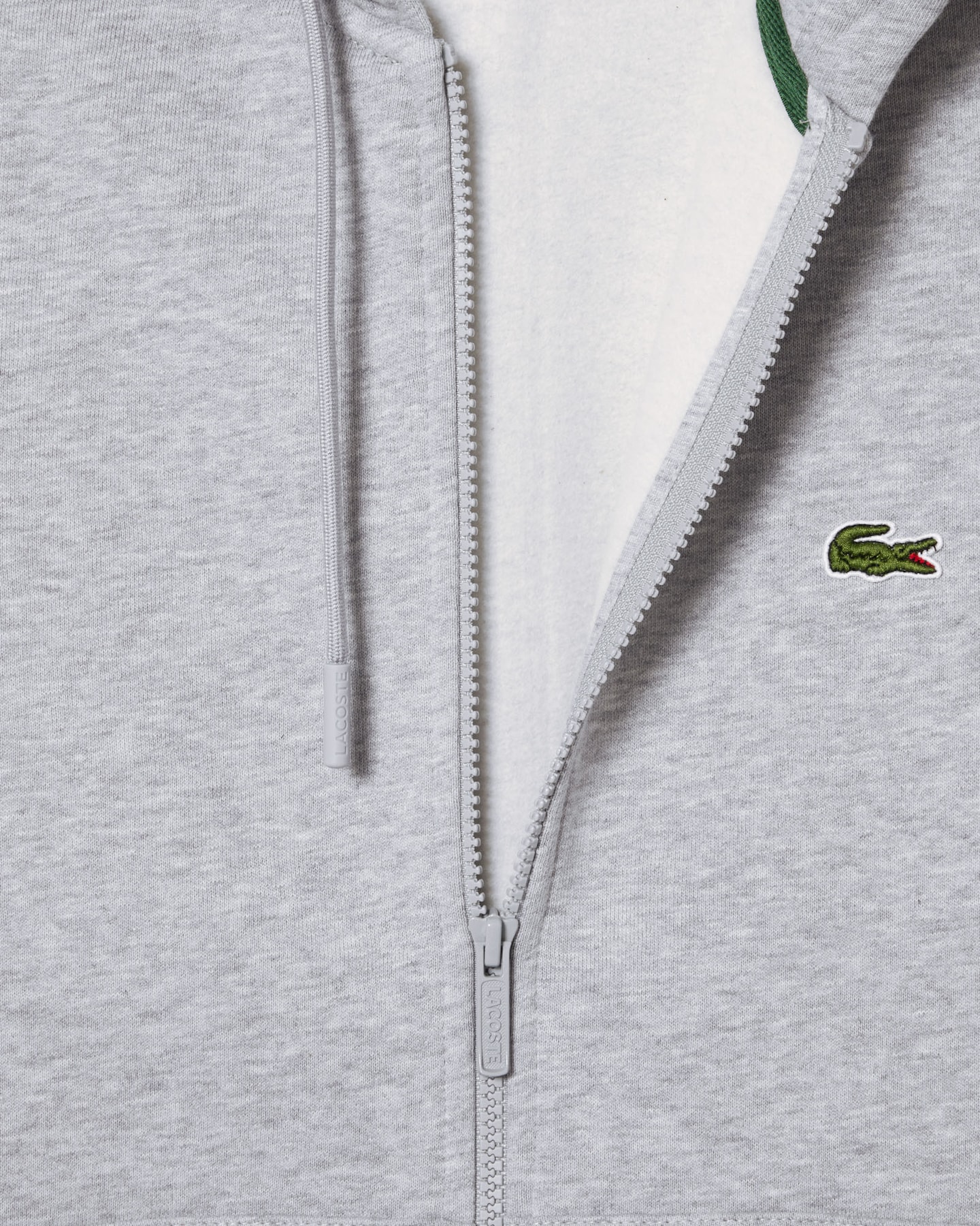 Lacoste heren hoodie sweatsvest, lichtgrijs melange