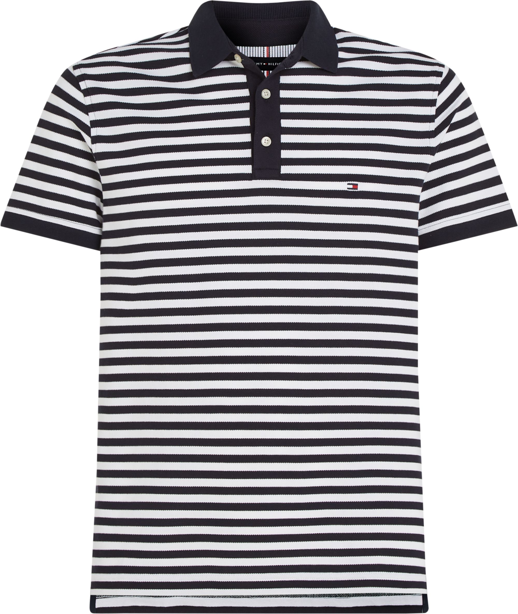 Tommy Hilfiger 1985 Slim Polo, heren poloshirt, blauw-wit gestreept