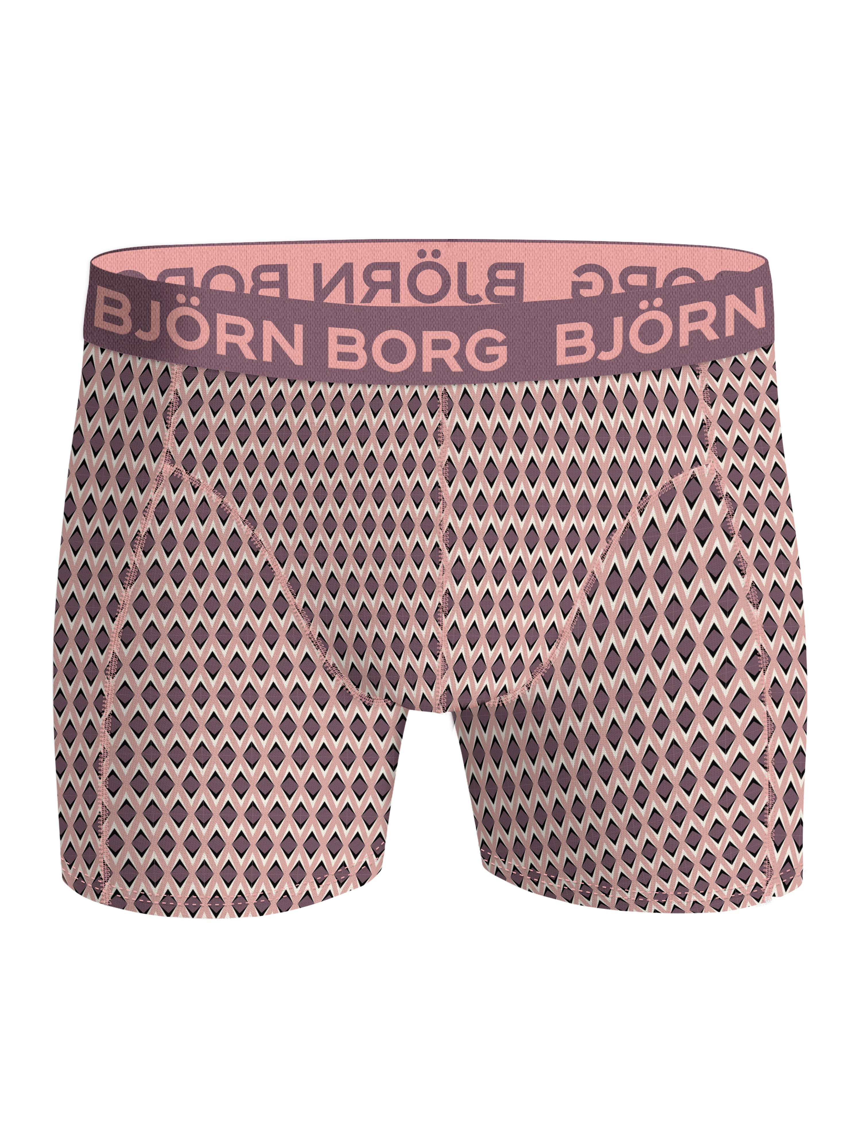 Bjorn Borg Cotton Stretch boxers, heren boxers normale lengte (3-pack), zwart, print, donkerrood