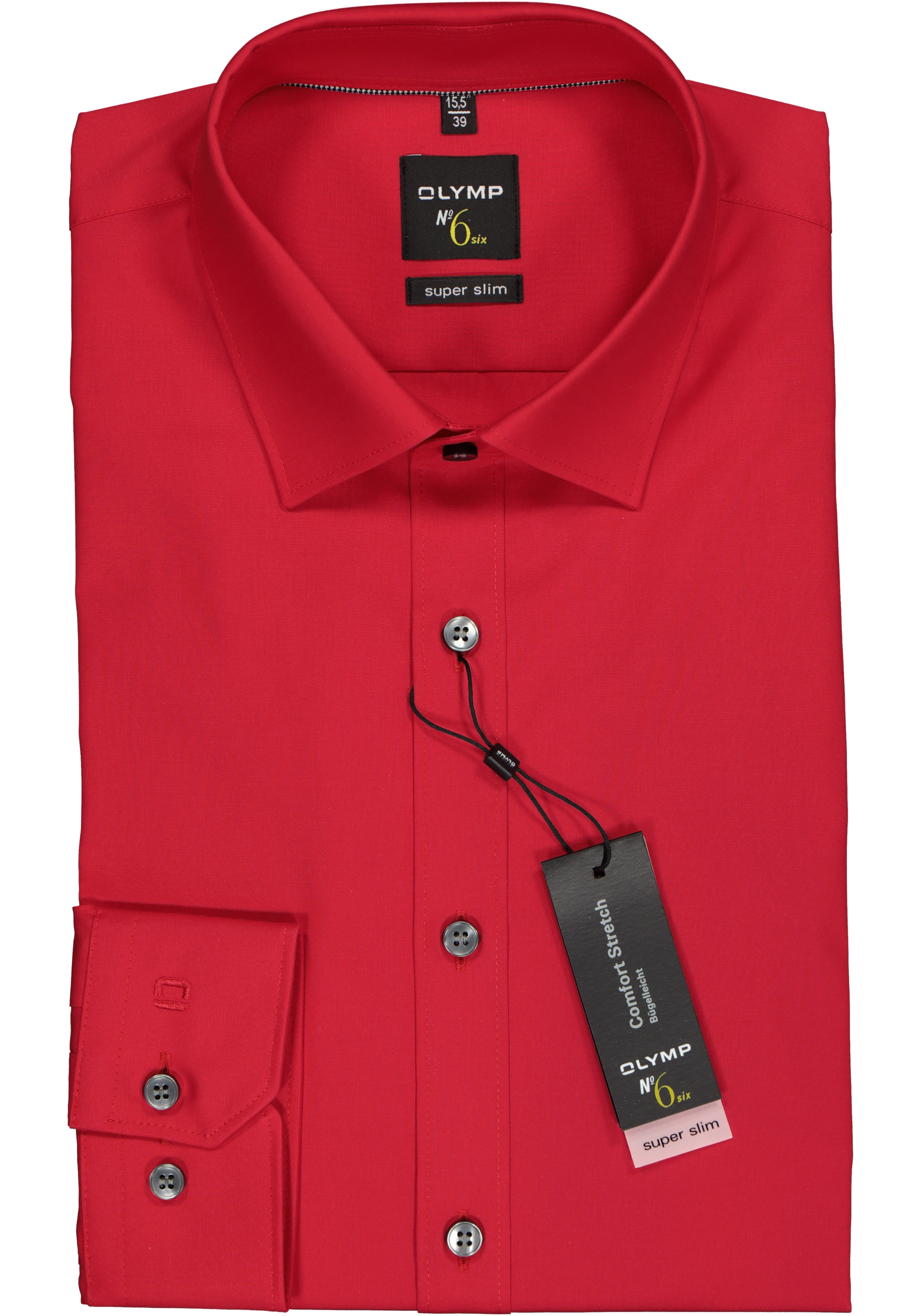 OLYMP No. Six super slim fit overhemd, rood