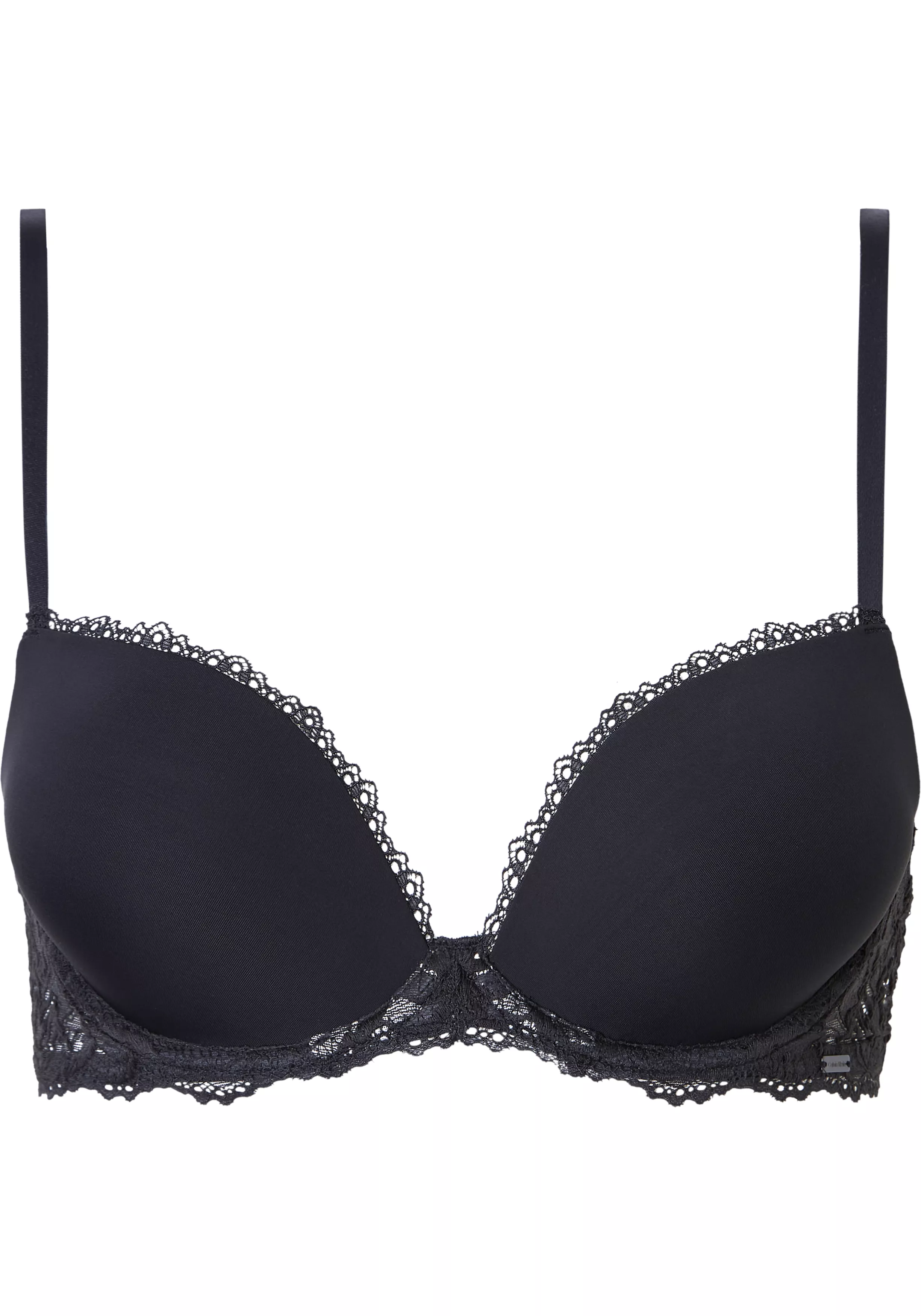 Calvin Klein dames Seductice Comfort push-up T-shirt bra, push-up BH, zwart