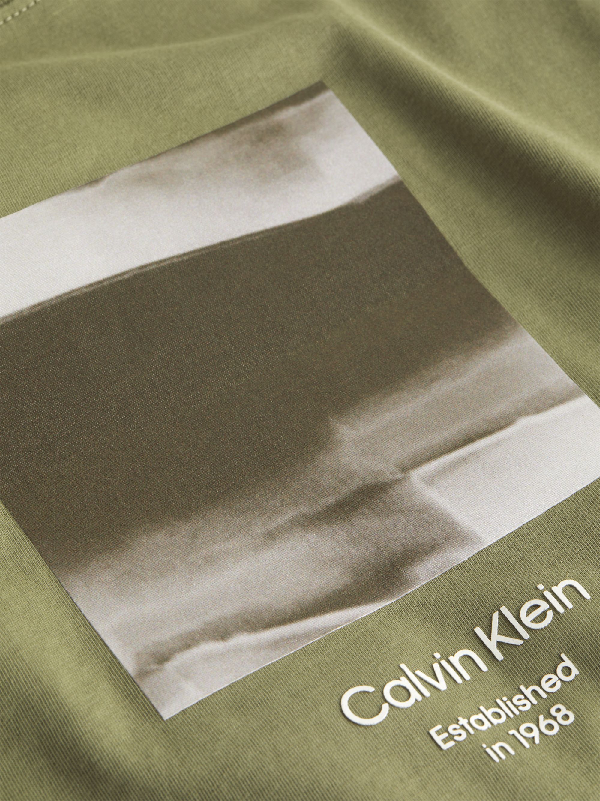 Calvin Klein Diffused Graphic T-shirt, heren T-shirt korte mouw O-hals, groen dessin