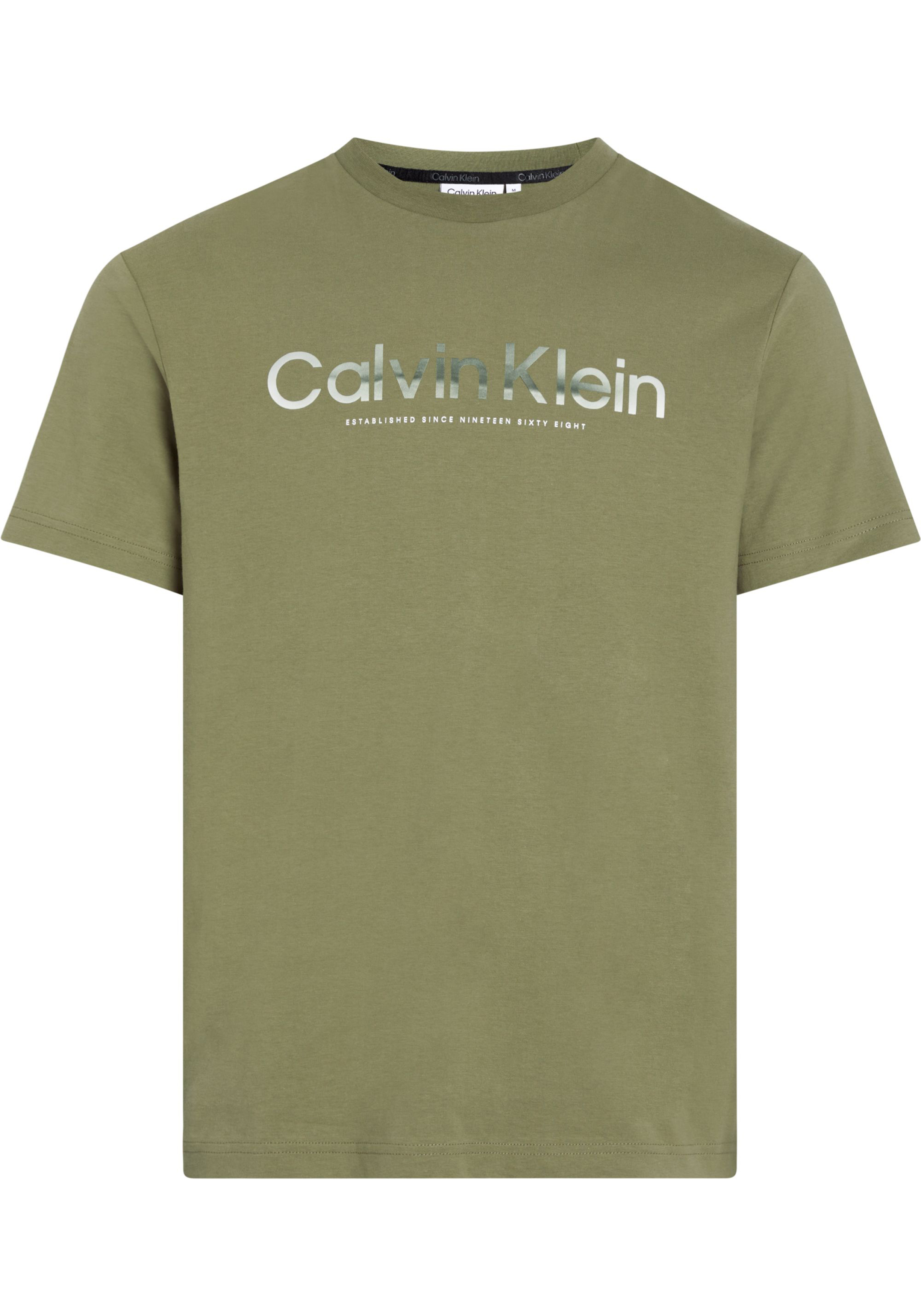 Calvin Klein Diffused Logo T-shirt, heren T-shirt korte mouw O-hals, groen