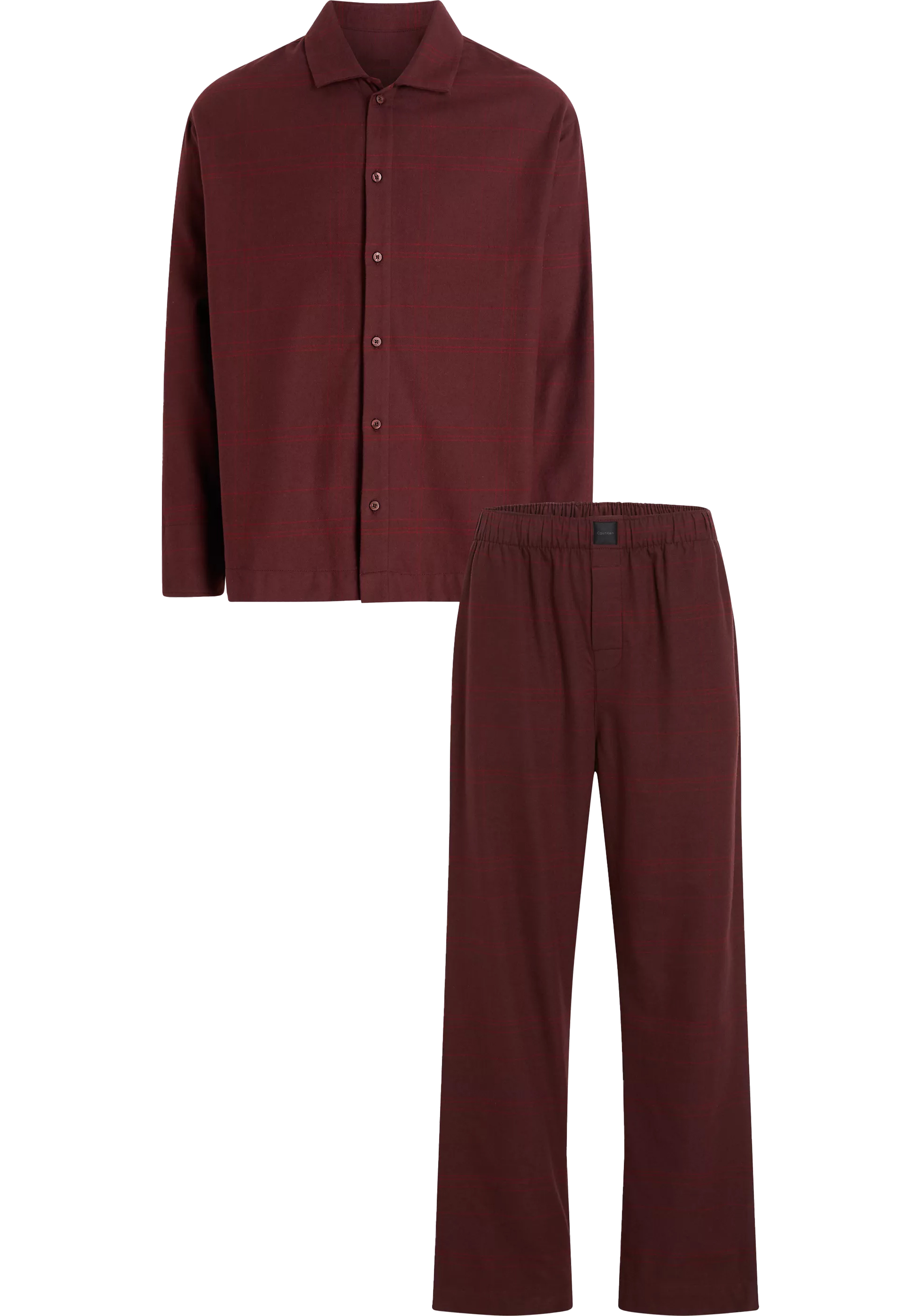 Calvin Klein heren pyjama met knoopjes, donkerrood