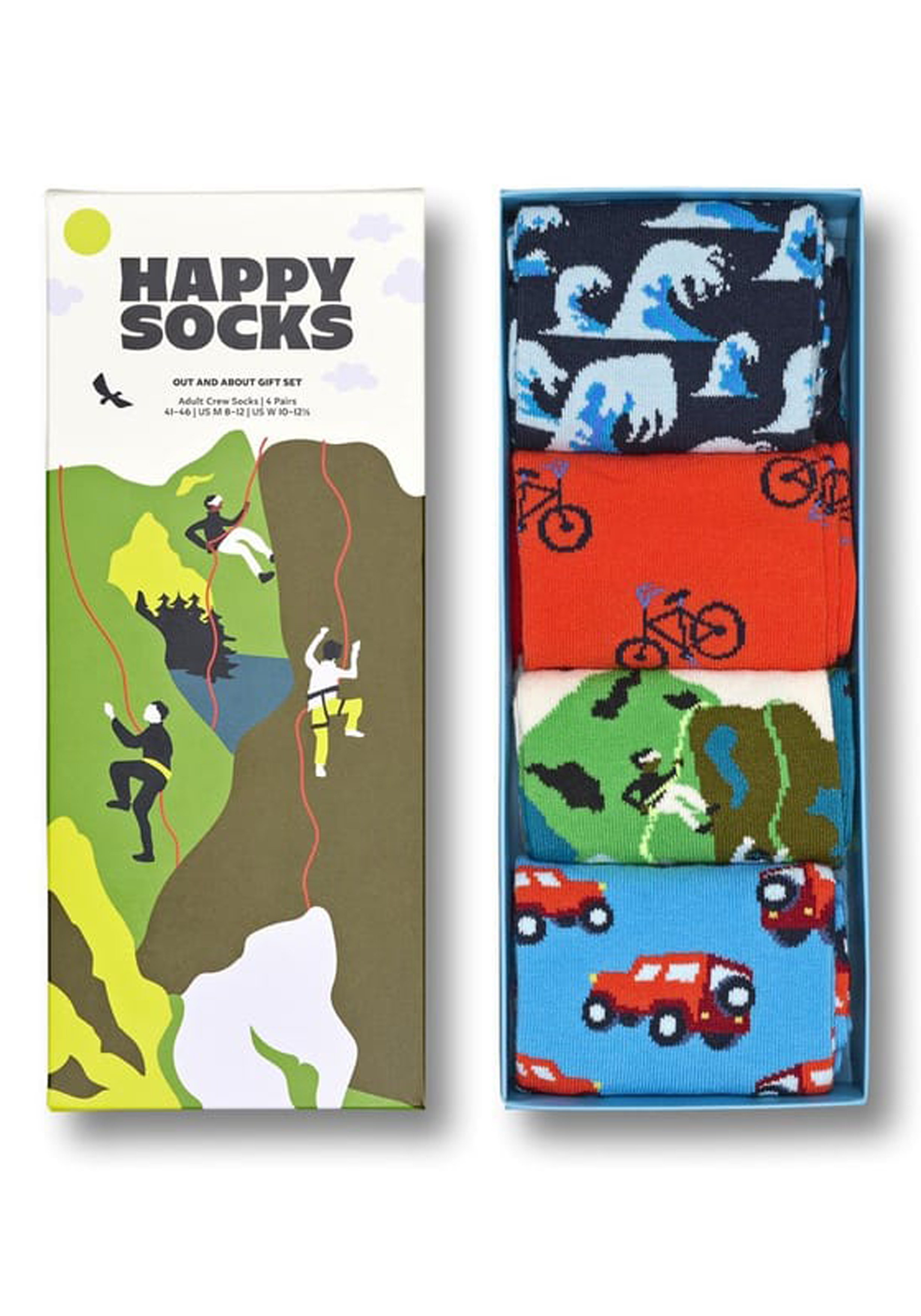 Happy Socks Out And About Socks Gift Set (4-pack), unisex sokken in cadeauverpakking