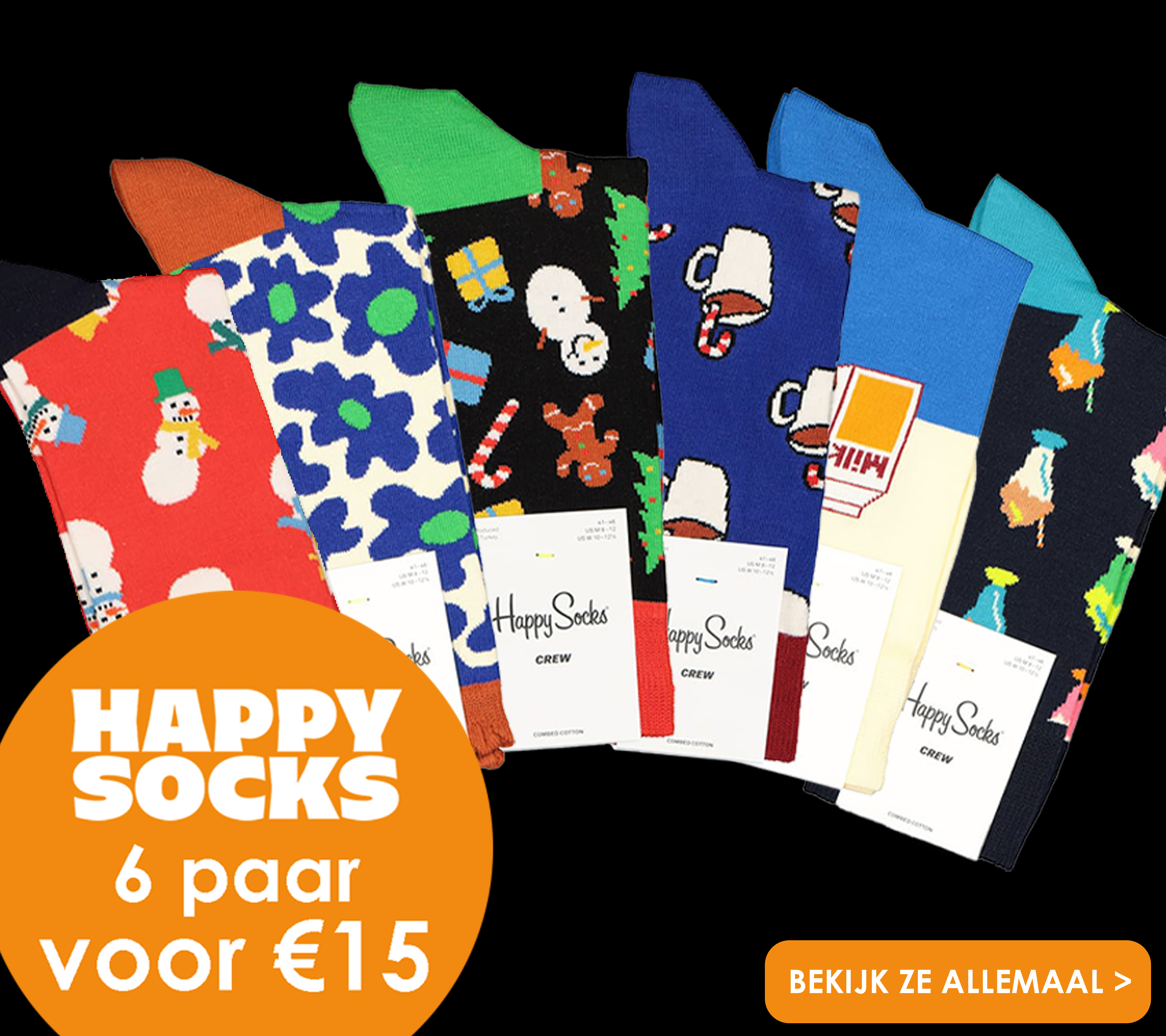 Black Friday bij HemdVoorHem, 6 paar Happy Socks voor 15 euro, bekijk ze allemaal!