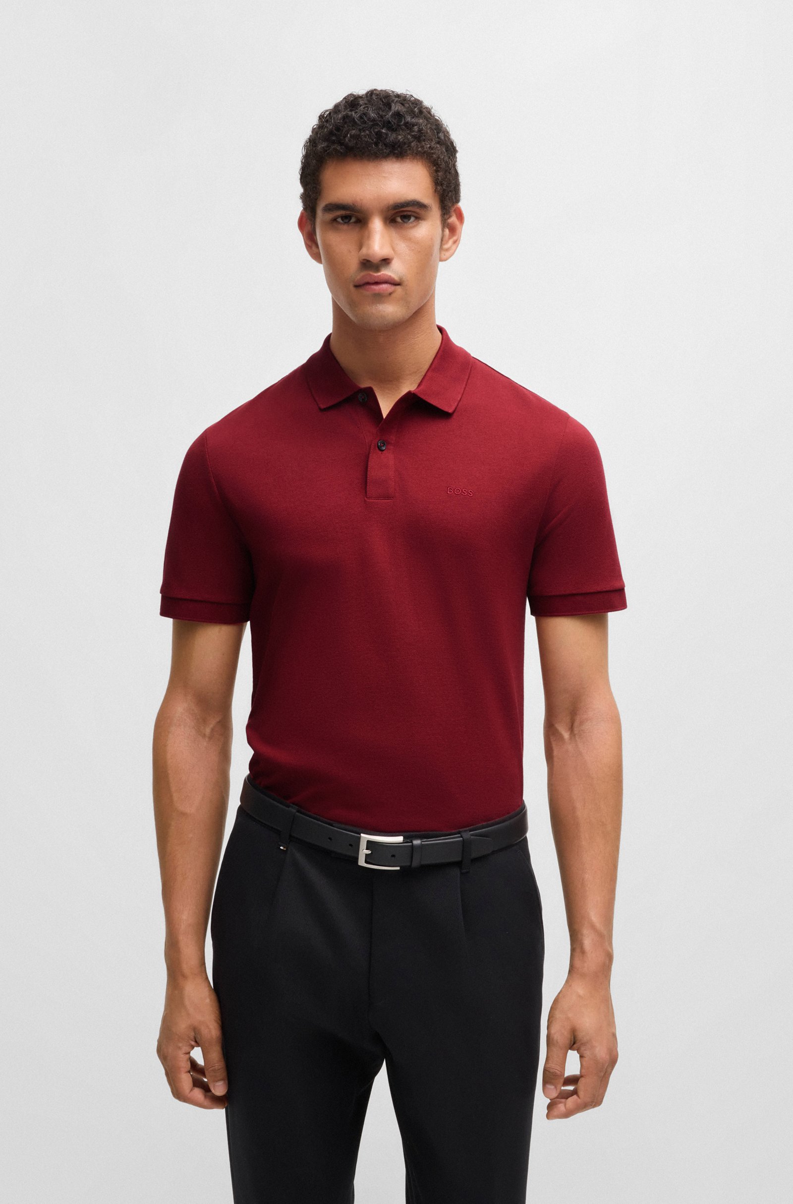 BOSS Pallas regular fit polo, pique, rood