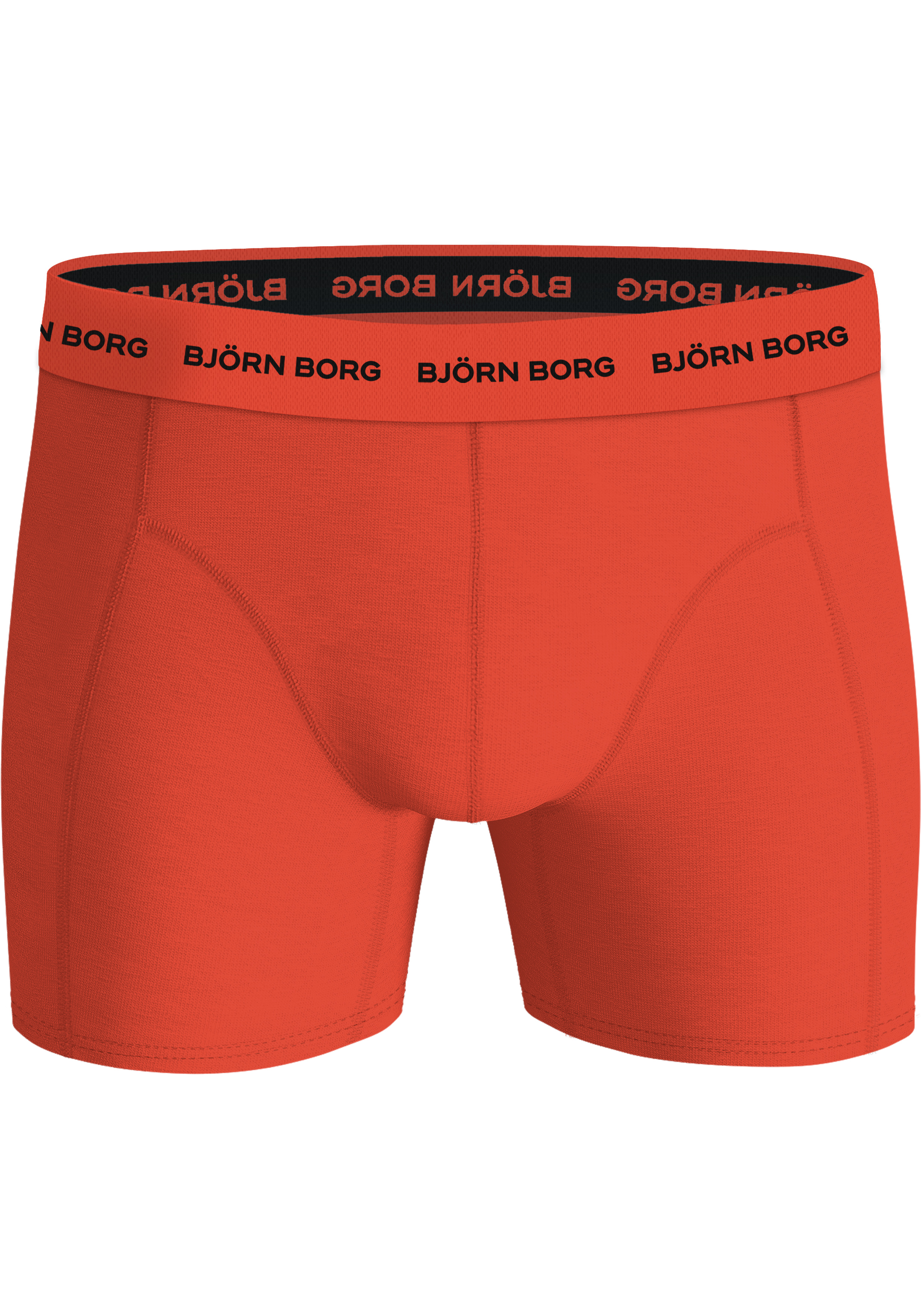 Bjorn Borg Cotton Stretch boxers, heren boxers normale lengte (5-pack), zwart, rood, groen, olijfgroen en groen met print