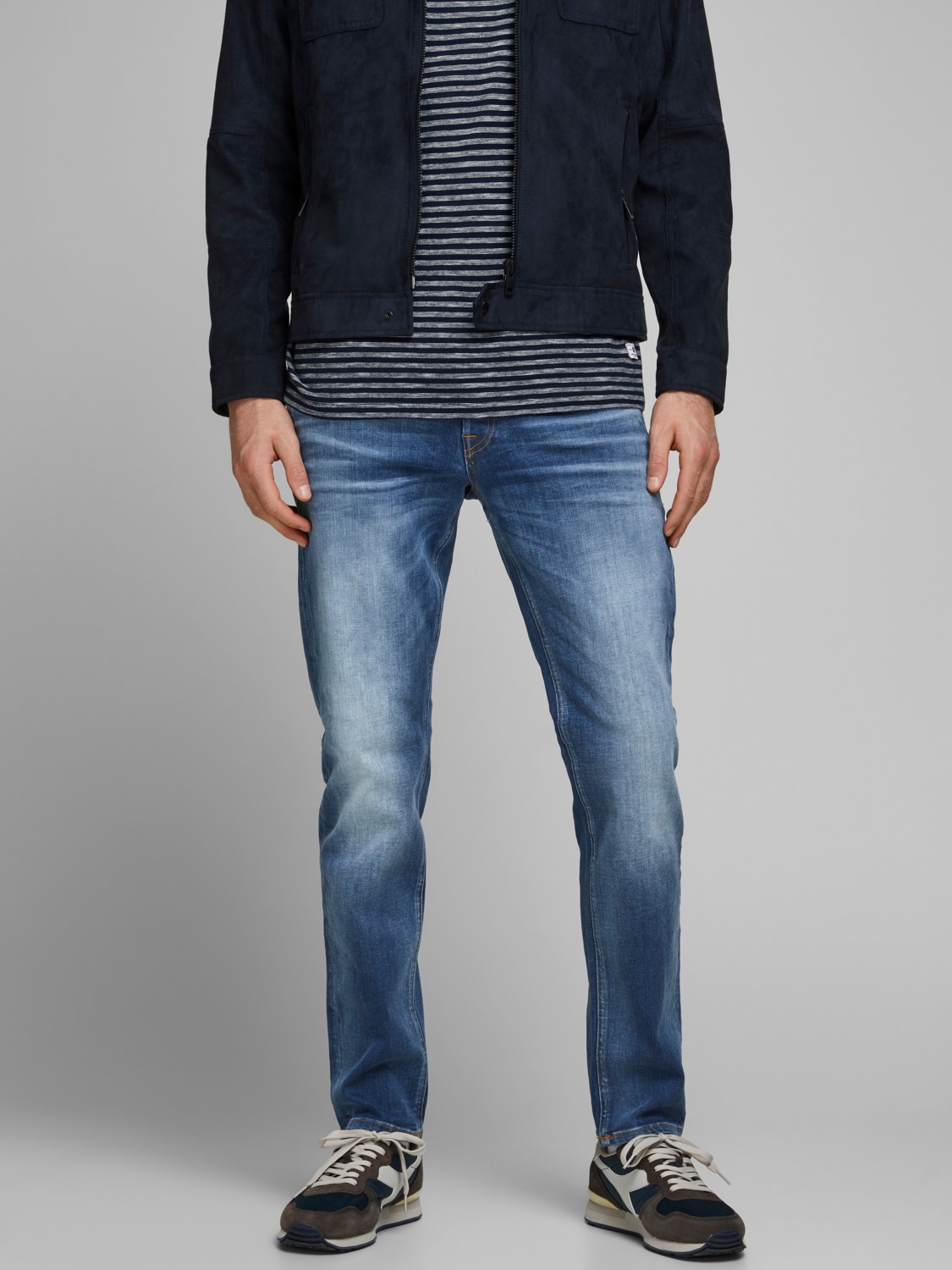 JACK & JONES Mike Original Jos regular fit, heren jeans, denimblauw