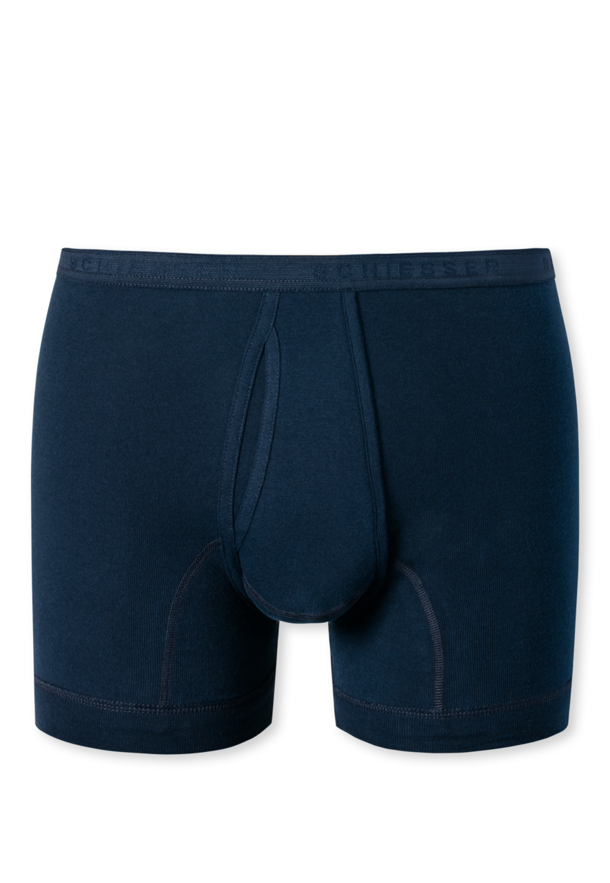 SCHIESSER Original Feinripp boxer (1-pack), heren onderbroek kort met gulp fijnrib marine