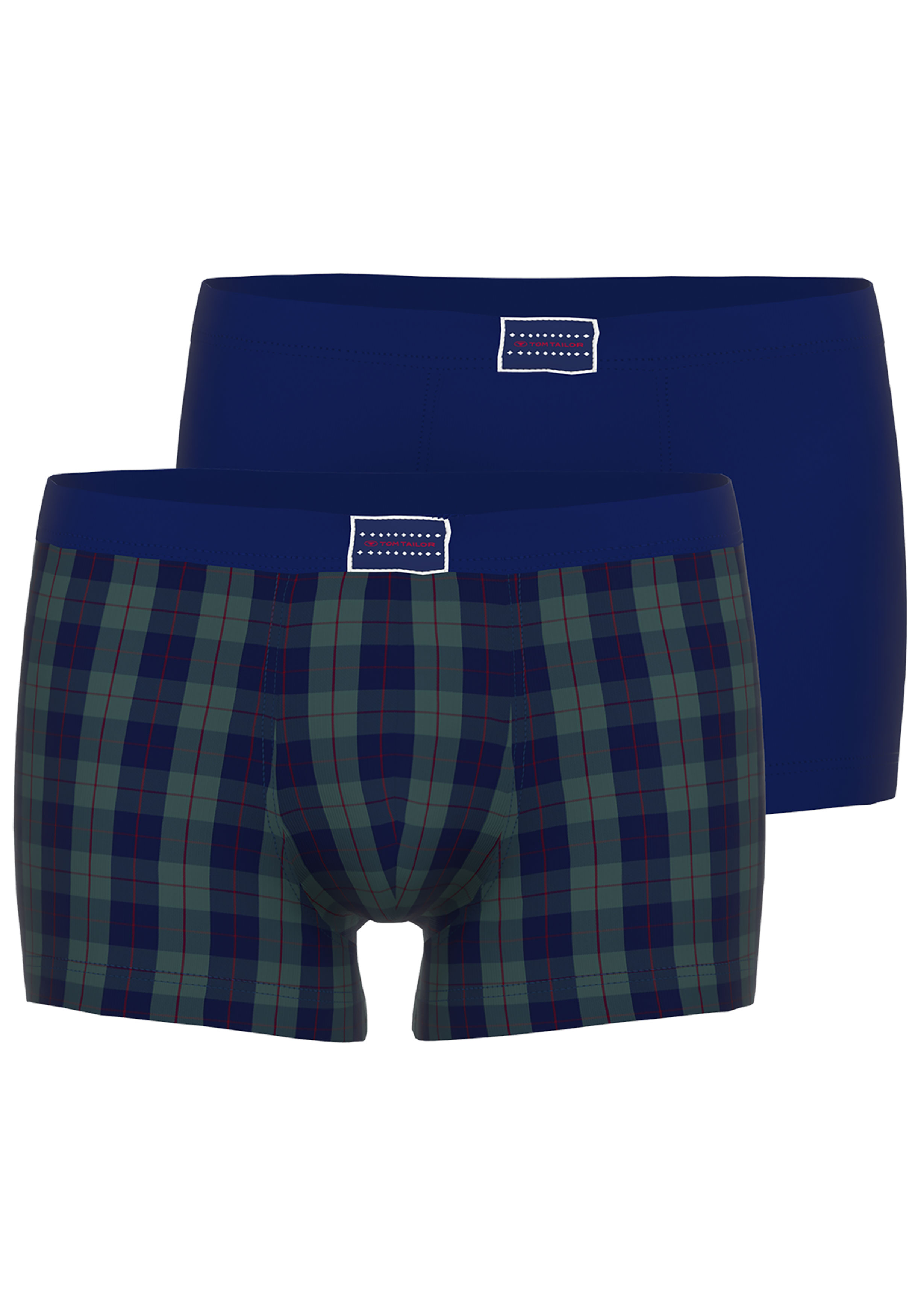 TOM TAILOR heren boxer kort (2-pack), donkergroen geruit