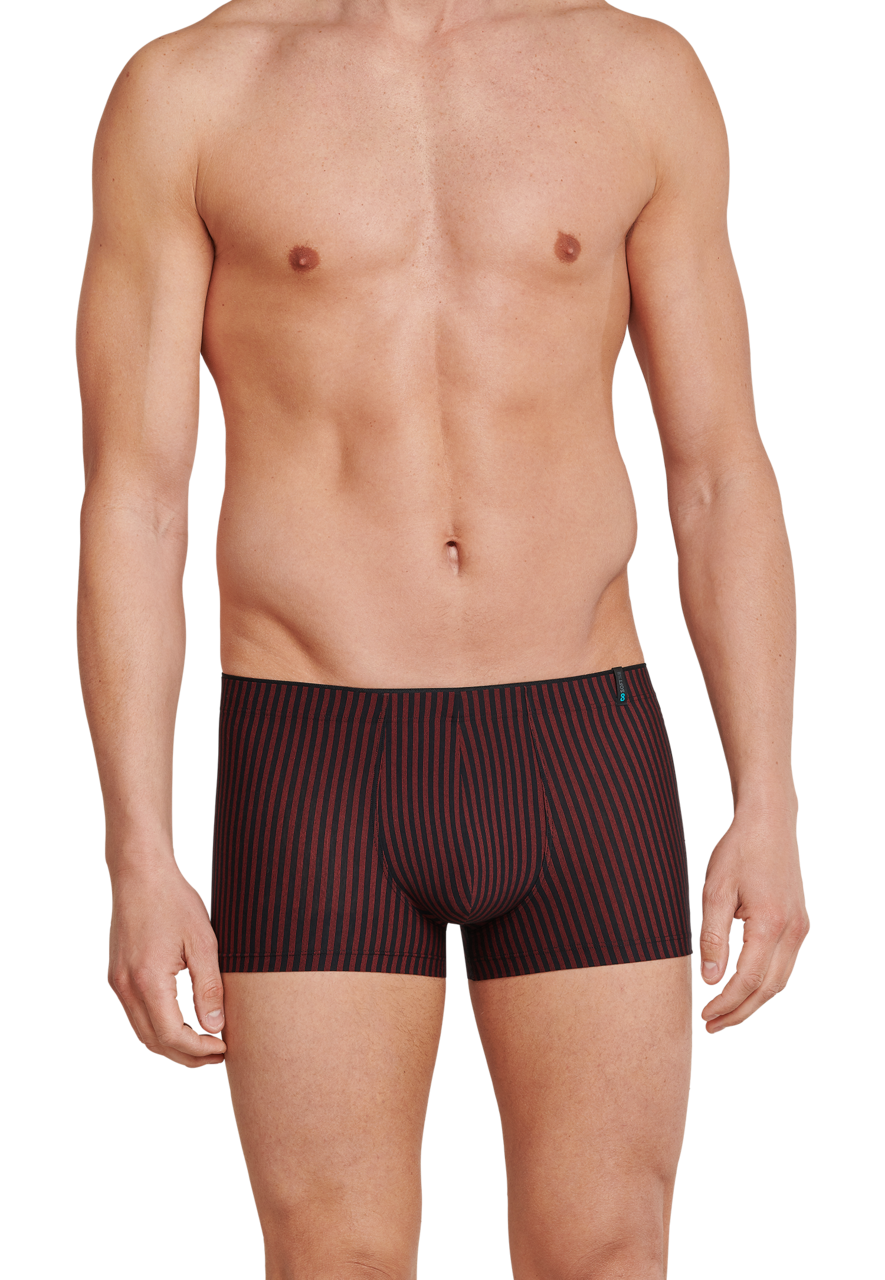 SCHIESSER Long Life Soft boxer (1-pack), heren short rood-zwart gestreept