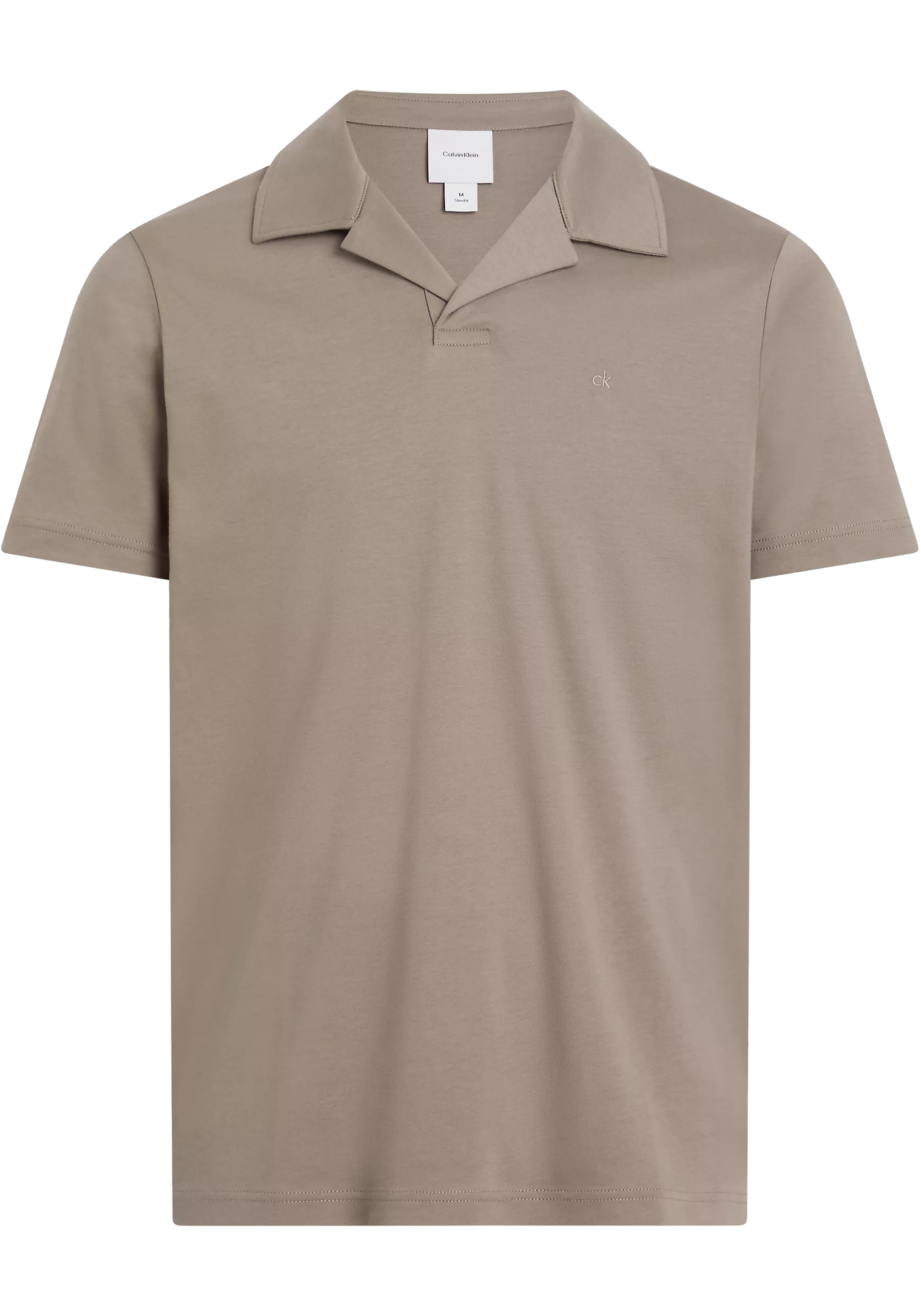 Calvin Klein Liquid Touch Slim Polo, heren poloshirt, taupe