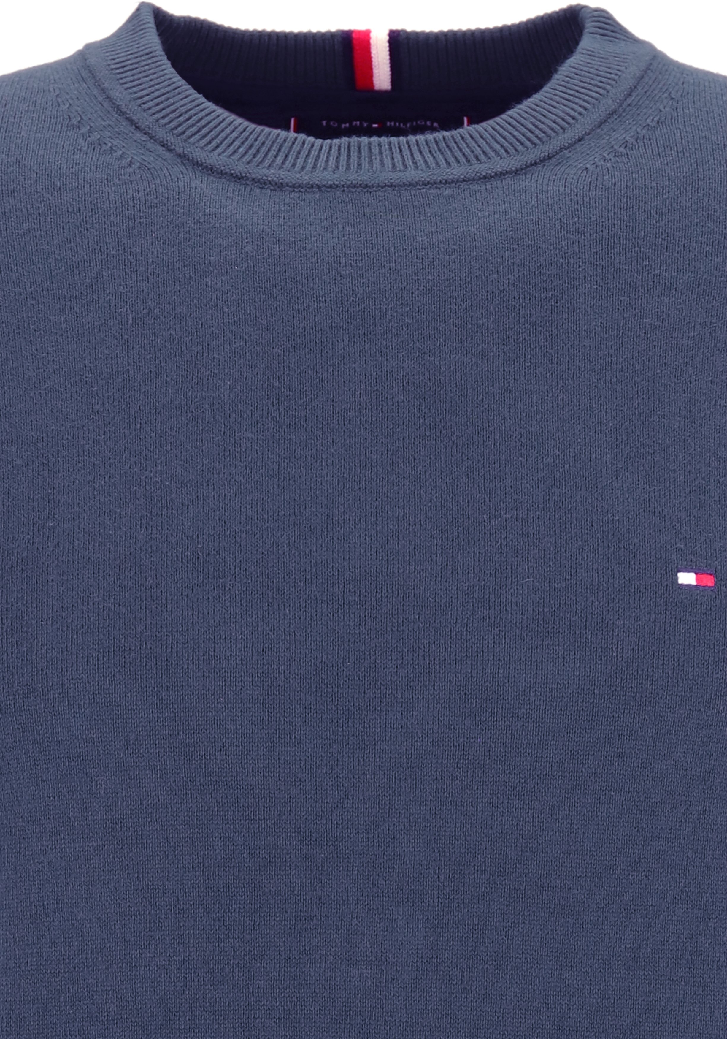 Tommy Hilfiger O-hals trui katoen met kasjmier, Pima Organic Cotton Cashmere, lichtblauw (Faded Indigo)