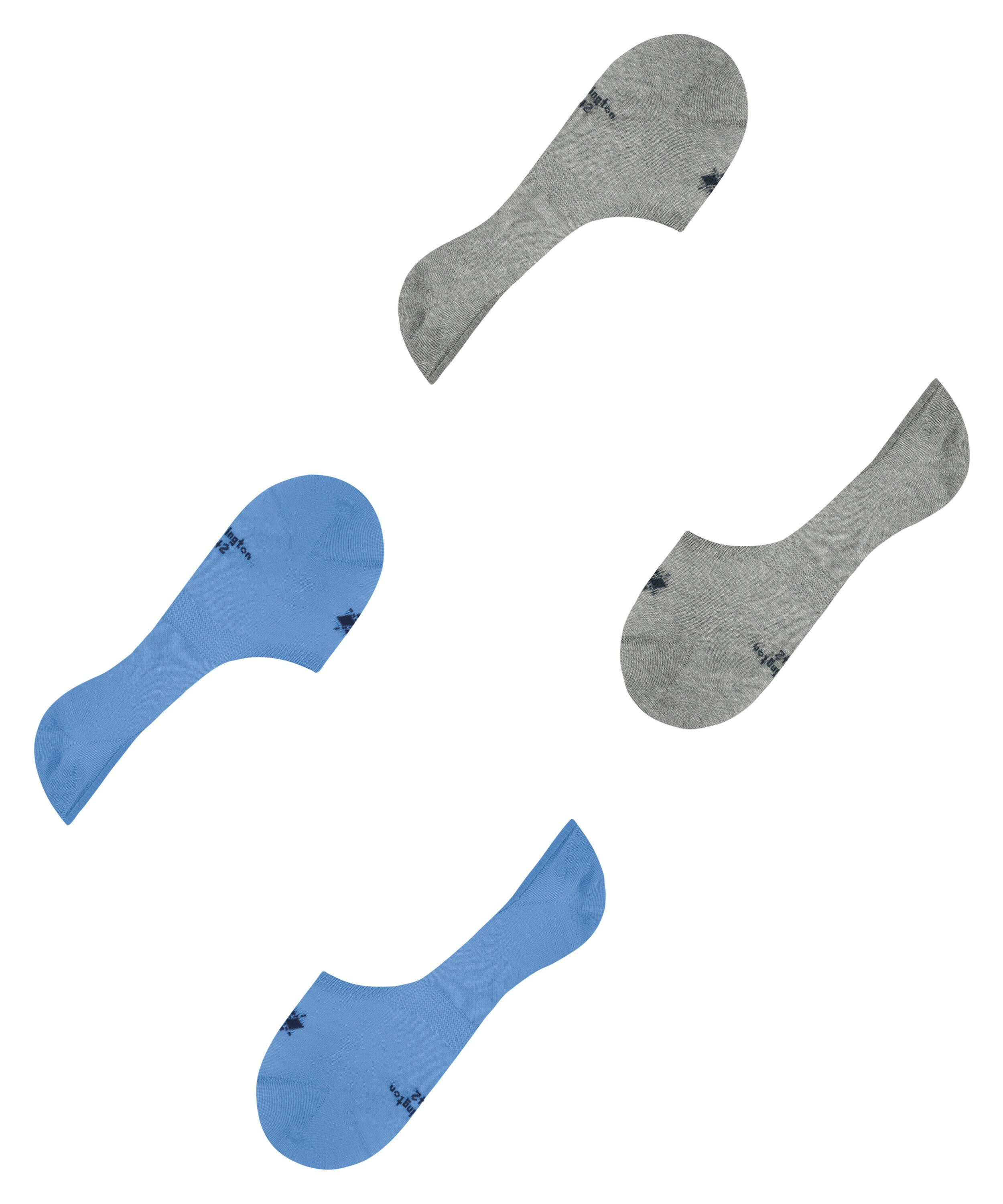 Burlington Everyday 2-Pack heren invisible sokken, blauw (pacific)