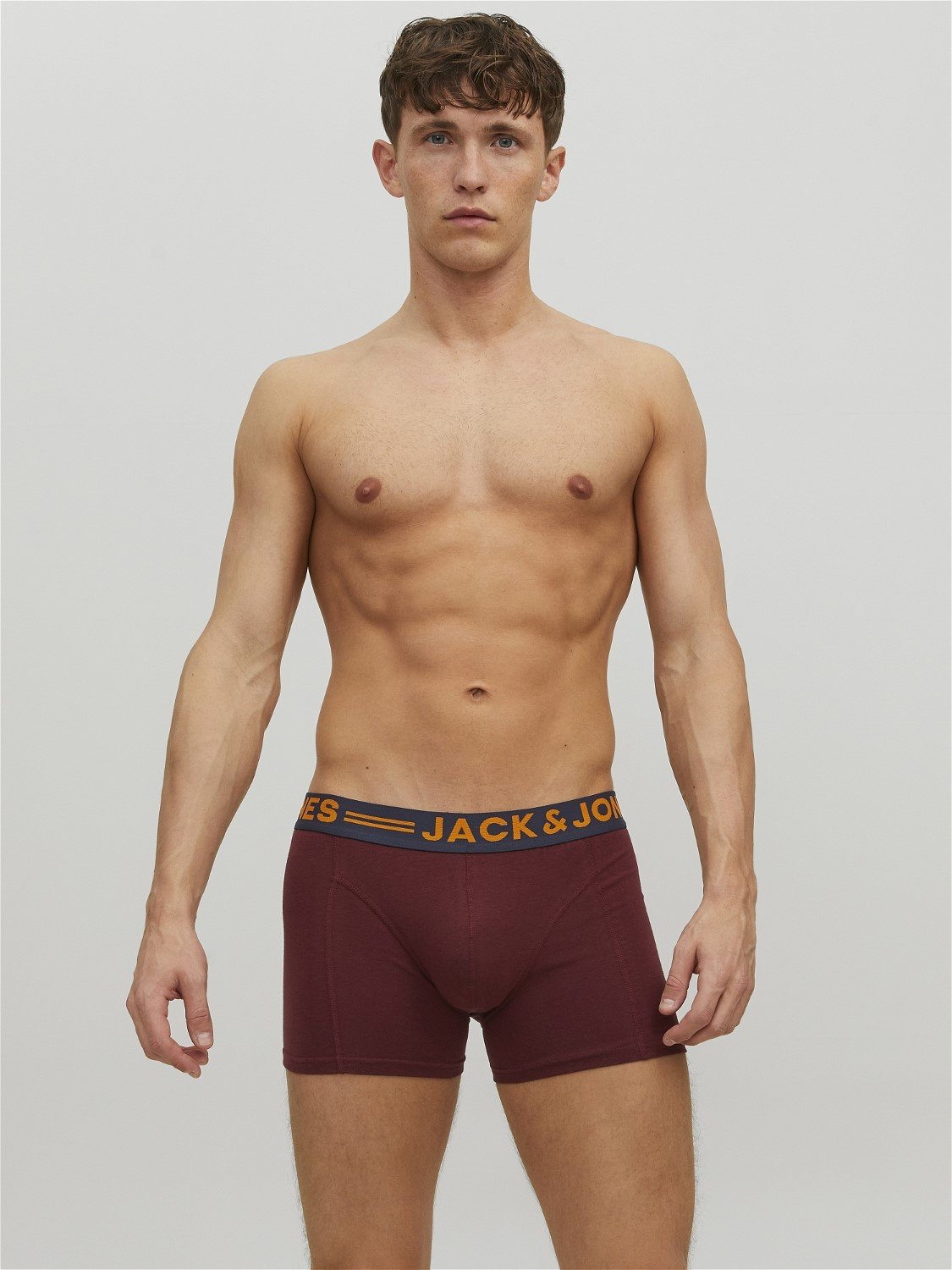 JACK & JONES Jaclichfield trunks (3-pack), heren boxers normale lengte, donkerrood