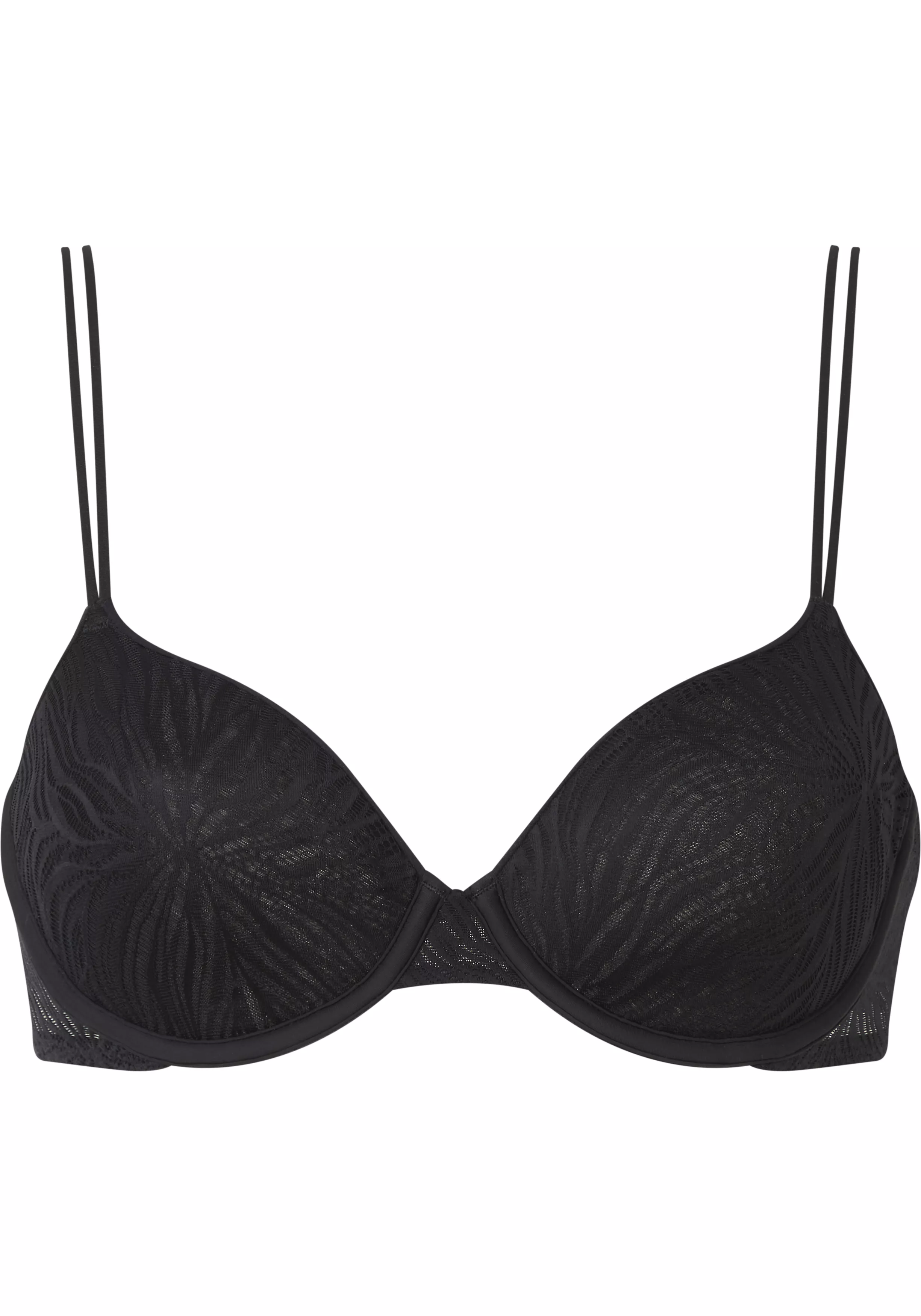 Calvin Klein dames Sheer Marquisette lightly lined demi bra, beugel BH, zwart