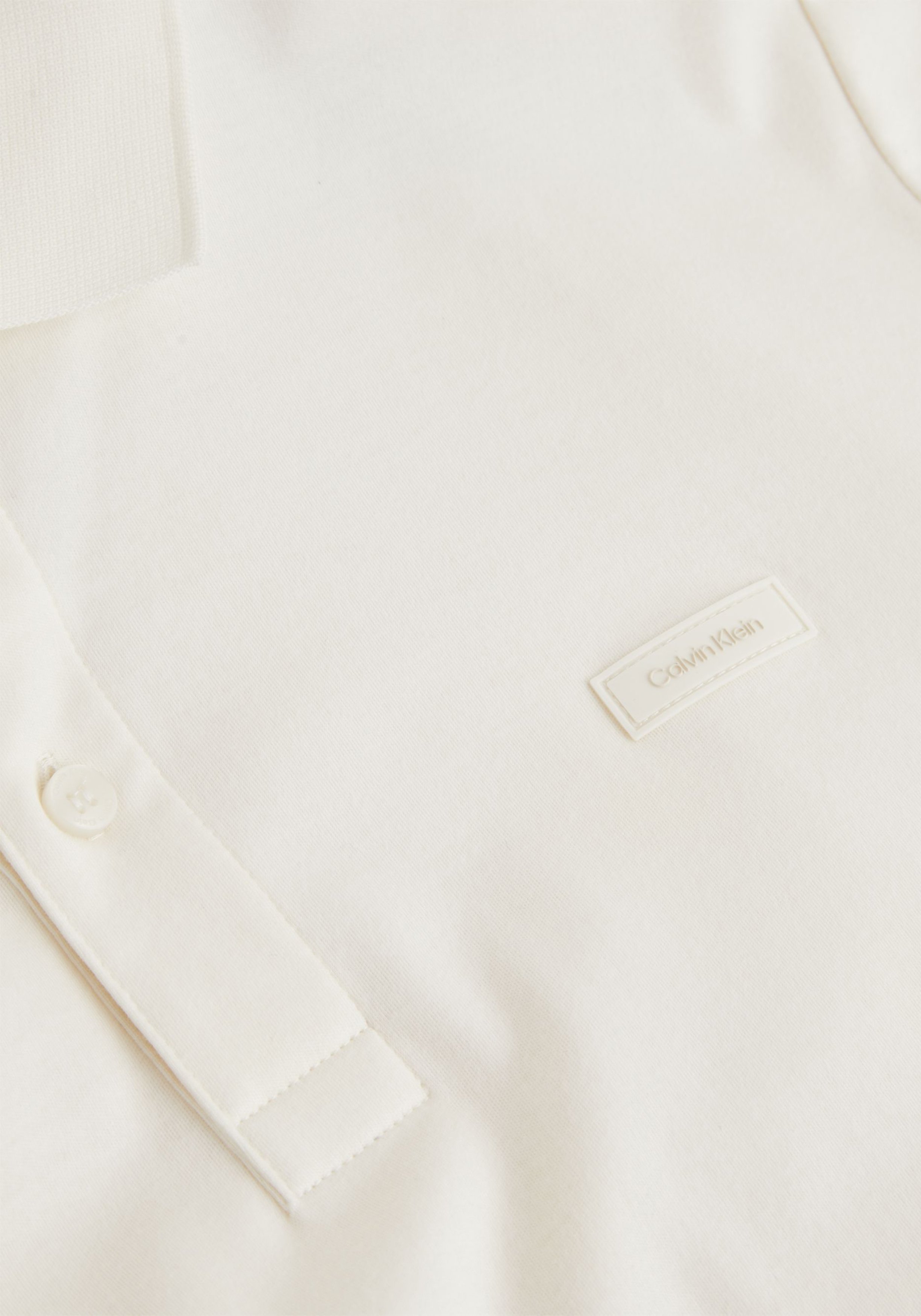 Calvin Klein Smooth Cotton Slim Polo, off white