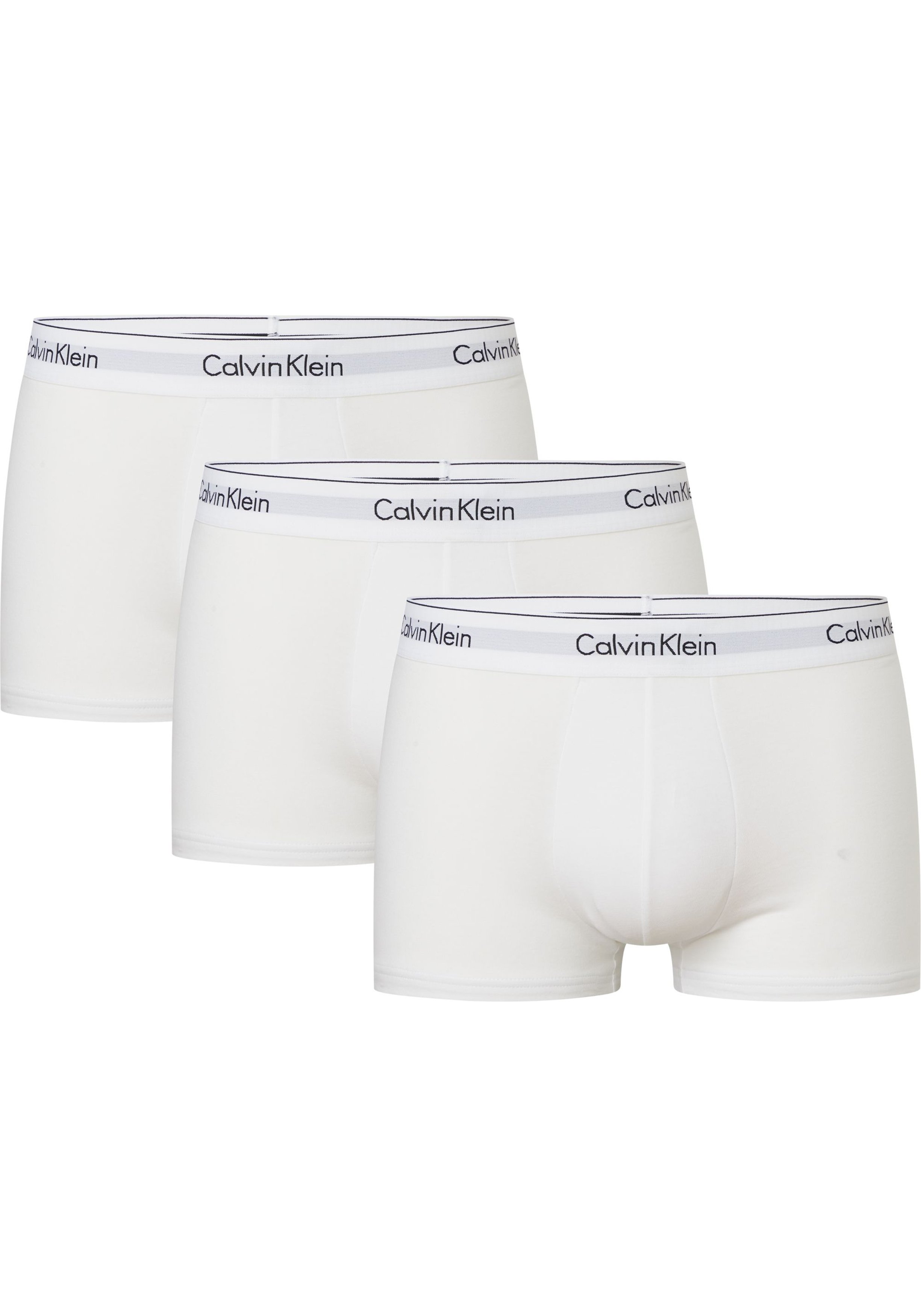 Calvin Klein Trunk (3-pack), heren boxers normale lengte, wit