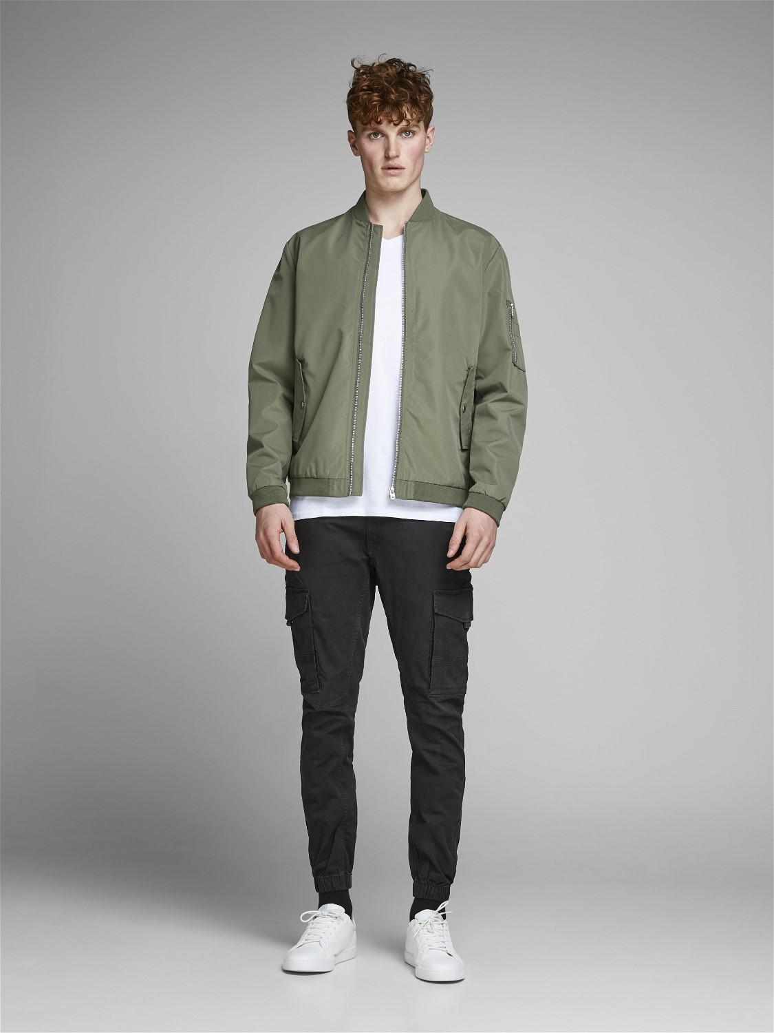 JACK & JONES Paul Lake Cargo loose fit, heren cargo broek, zwart