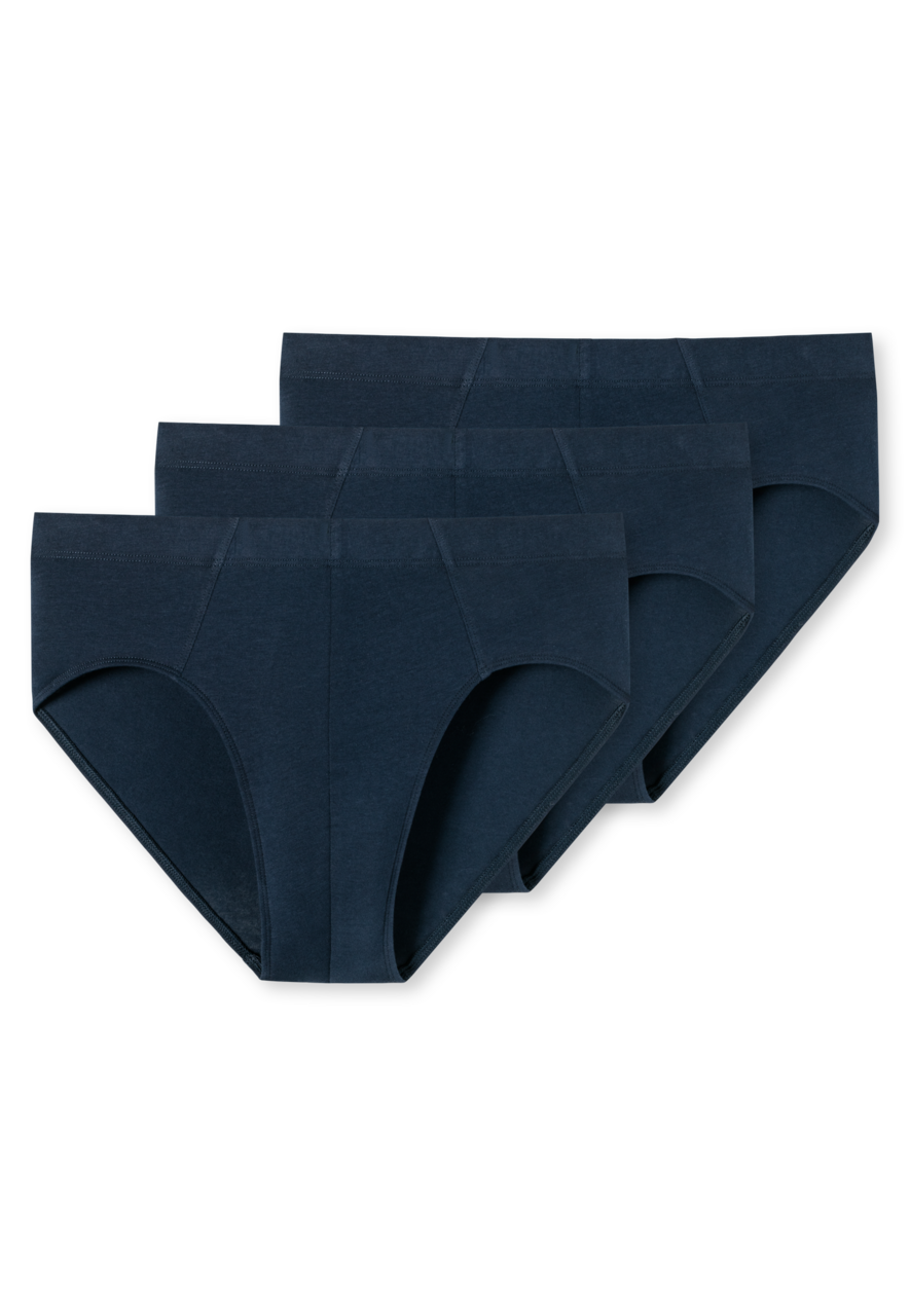 SCHIESSER 95/5 slip (3-pack), heren supermini biologisch katoen donkerblauw