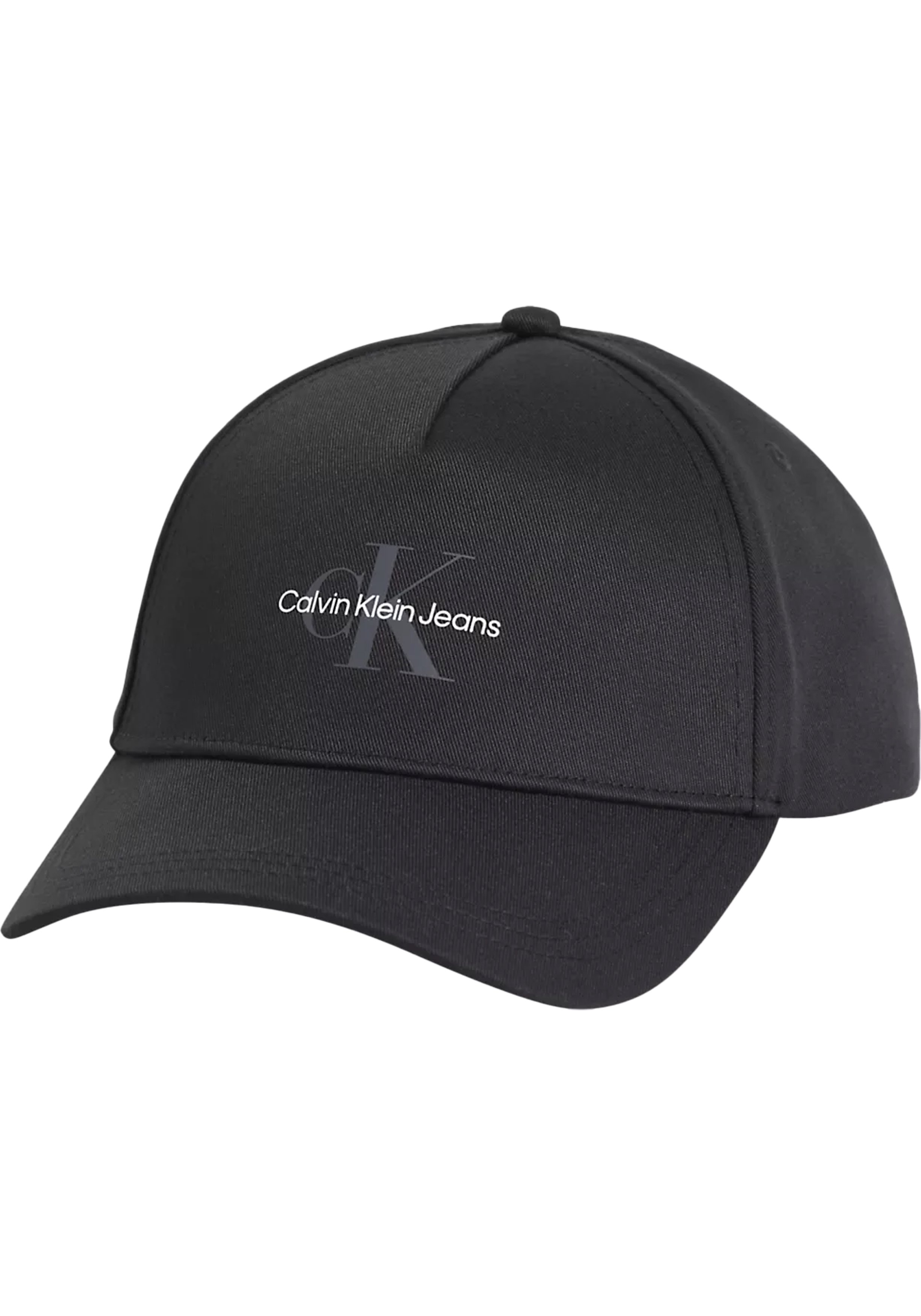 Calvin Klein pet, monologo print cap, zwart