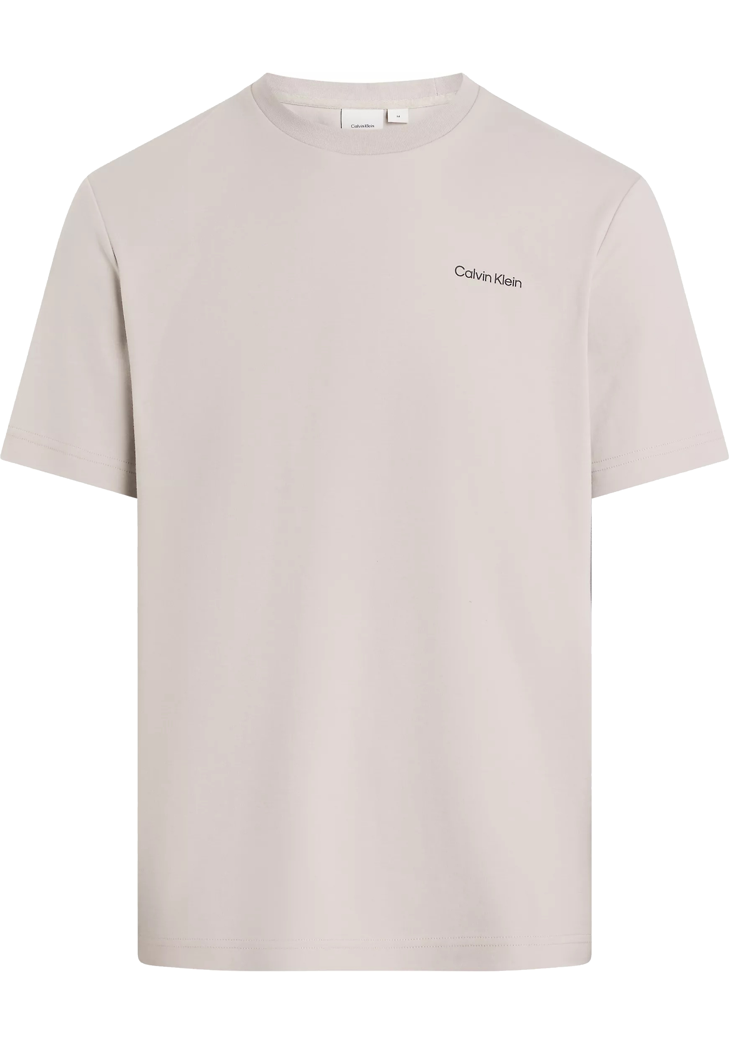 Calvin Klein Micro Logo Interlock T-shirt, heren T-shirt korte mouw O-hals, grijs-beige