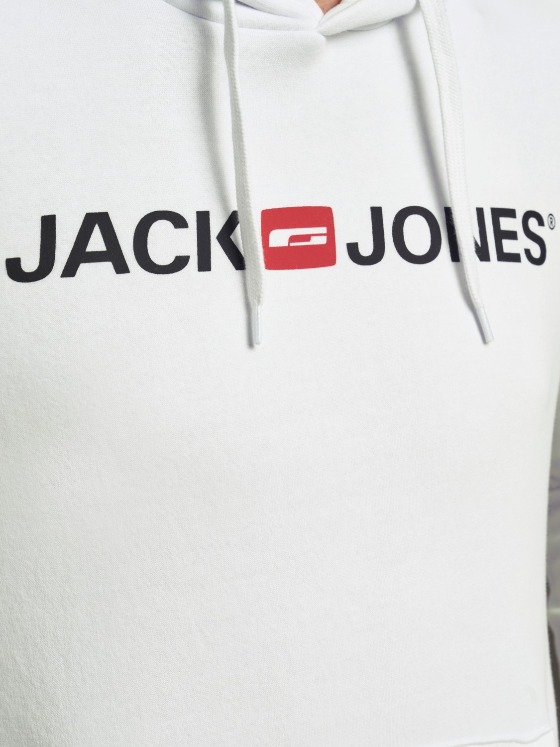 JACK & JONES Corp old logo sweat hood slim fit, heren hoodie katoenmengsel met capuchon, wit