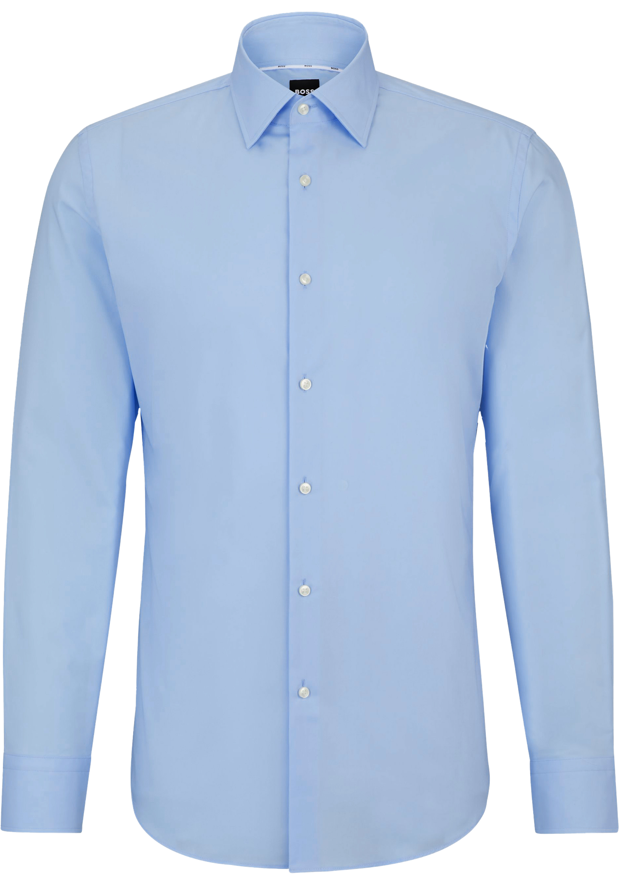 BOSS Hank-s slim fit overhemd, structuur, blauw