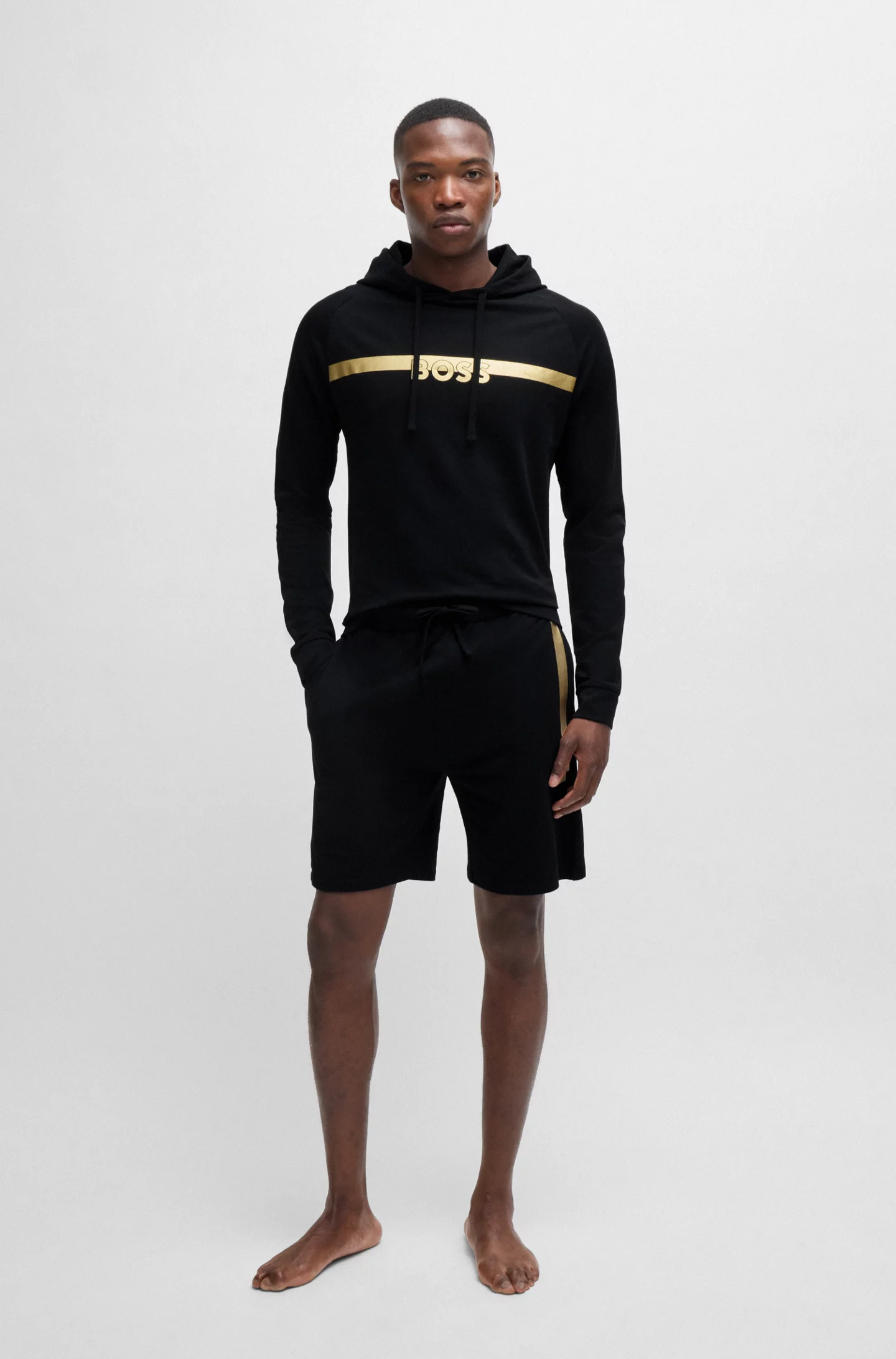 BOSS Authentic Hoodie, heren lounge trui met capuchon, zwart