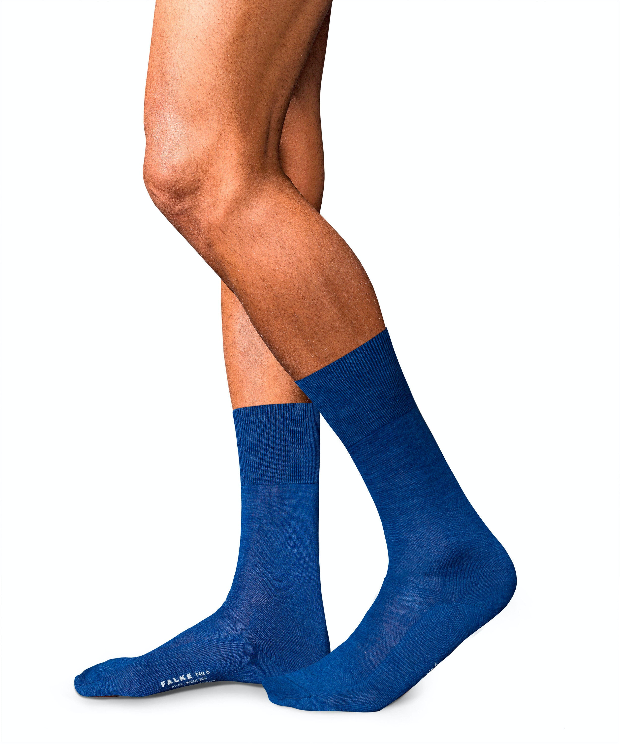 FALKE No. 6 Finest Merino & Silk herensokken, blauw (royal blue)